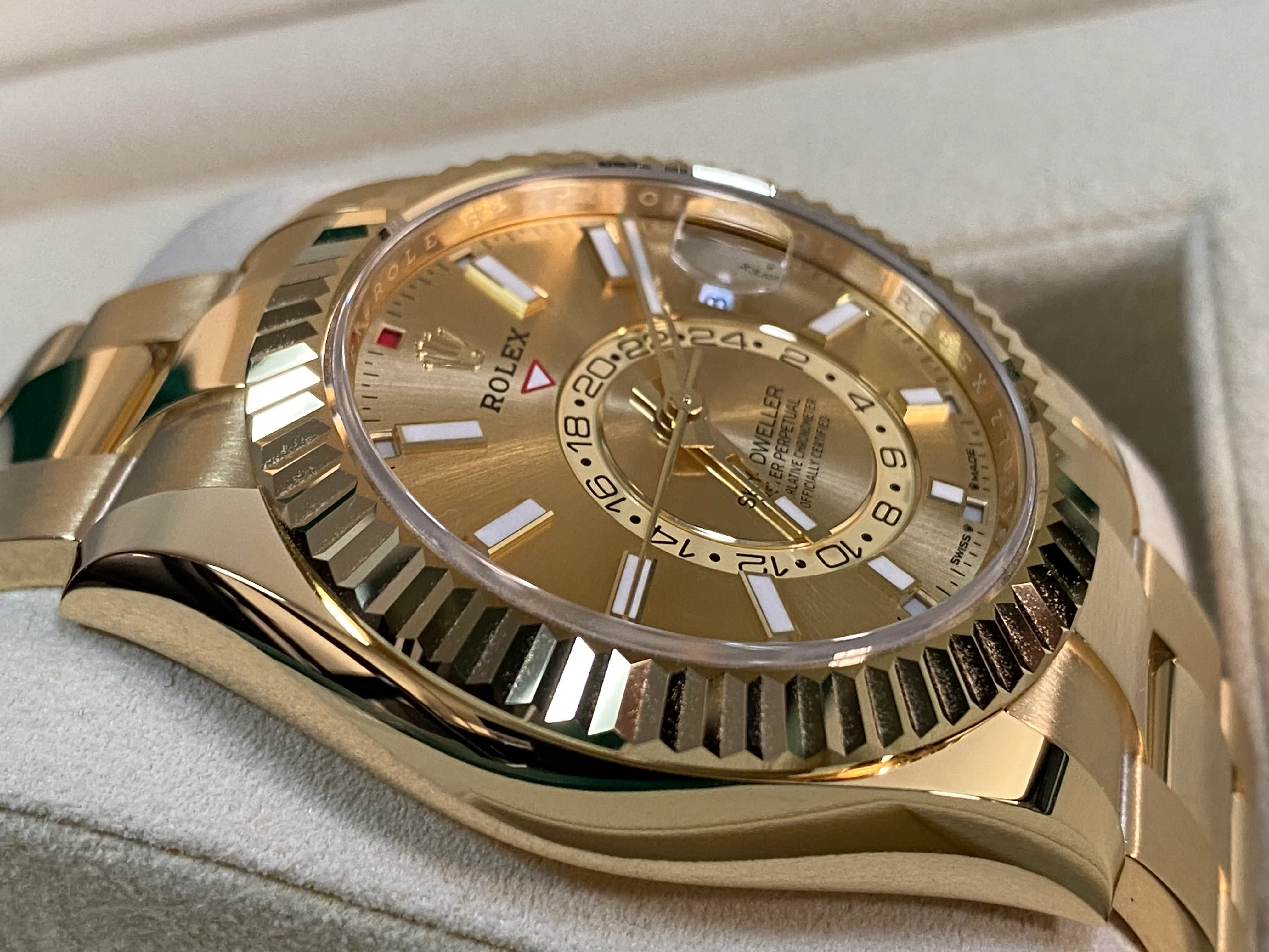 Rolex Yellow Gold Sky-Dweller - 2023 - Champagne Index Dial - Oyster Bracelet - 336938