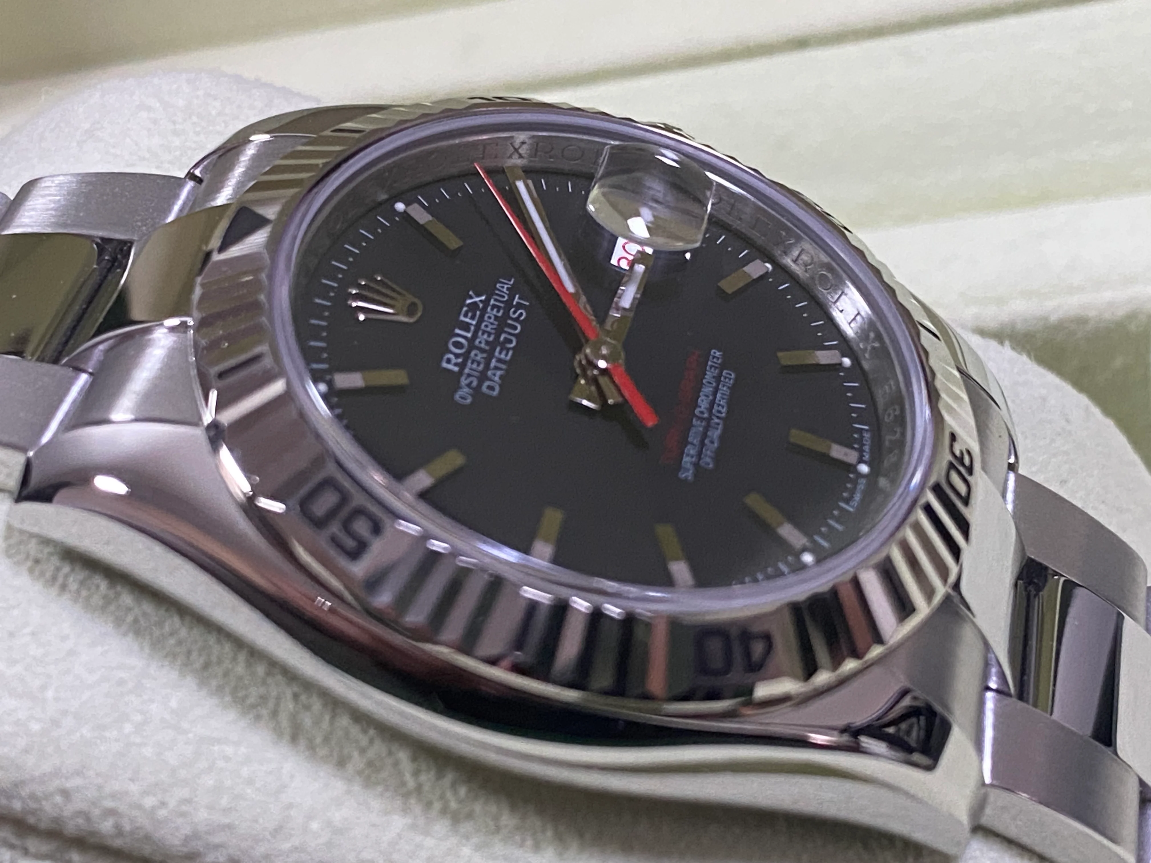 Rolex Steel Datejust 36 Turn-O-Graph - F Serial - Fluted Bezel - Black Index Dial - Oyster Bracelet - 116264