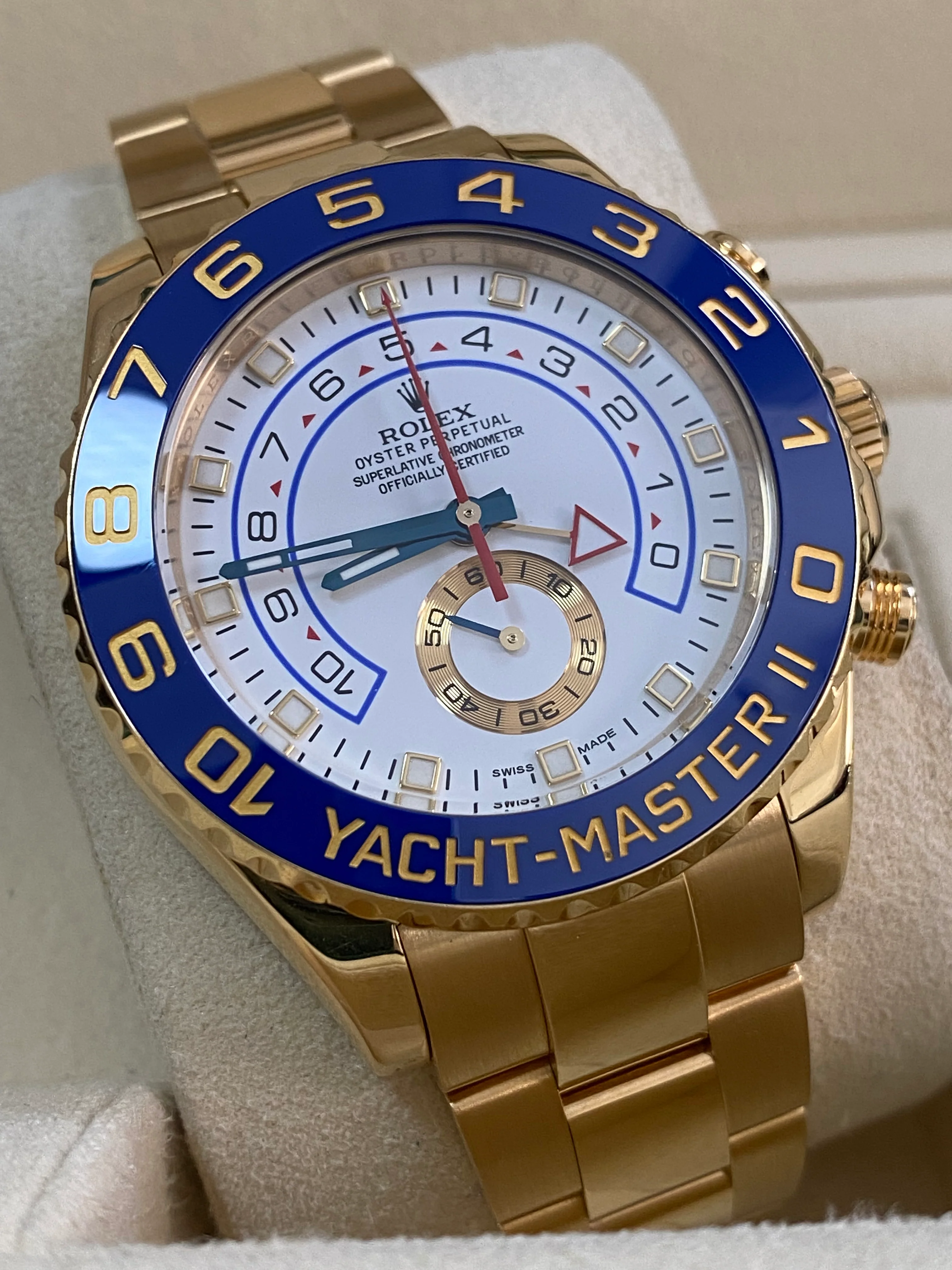 Rolex Yellow Gold Yacht-Master II - 2018 - White Dial - 116688 *UNPOLISHED*