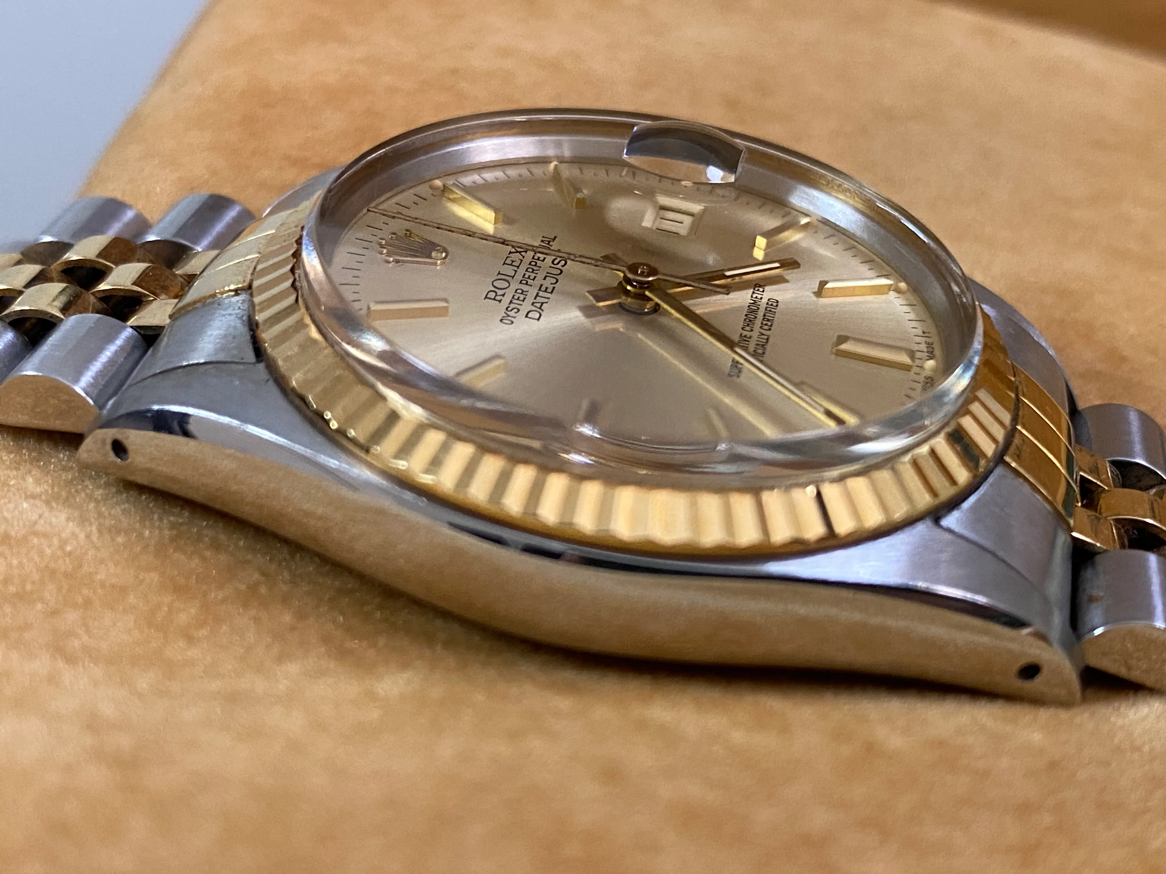 Rolex Steel and Yellow Gold Datejust 36 - 1985 - Fluted Bezel - Champagne Index Dial - Jubilee Bracelet - 16013 *UNPOLISHED*