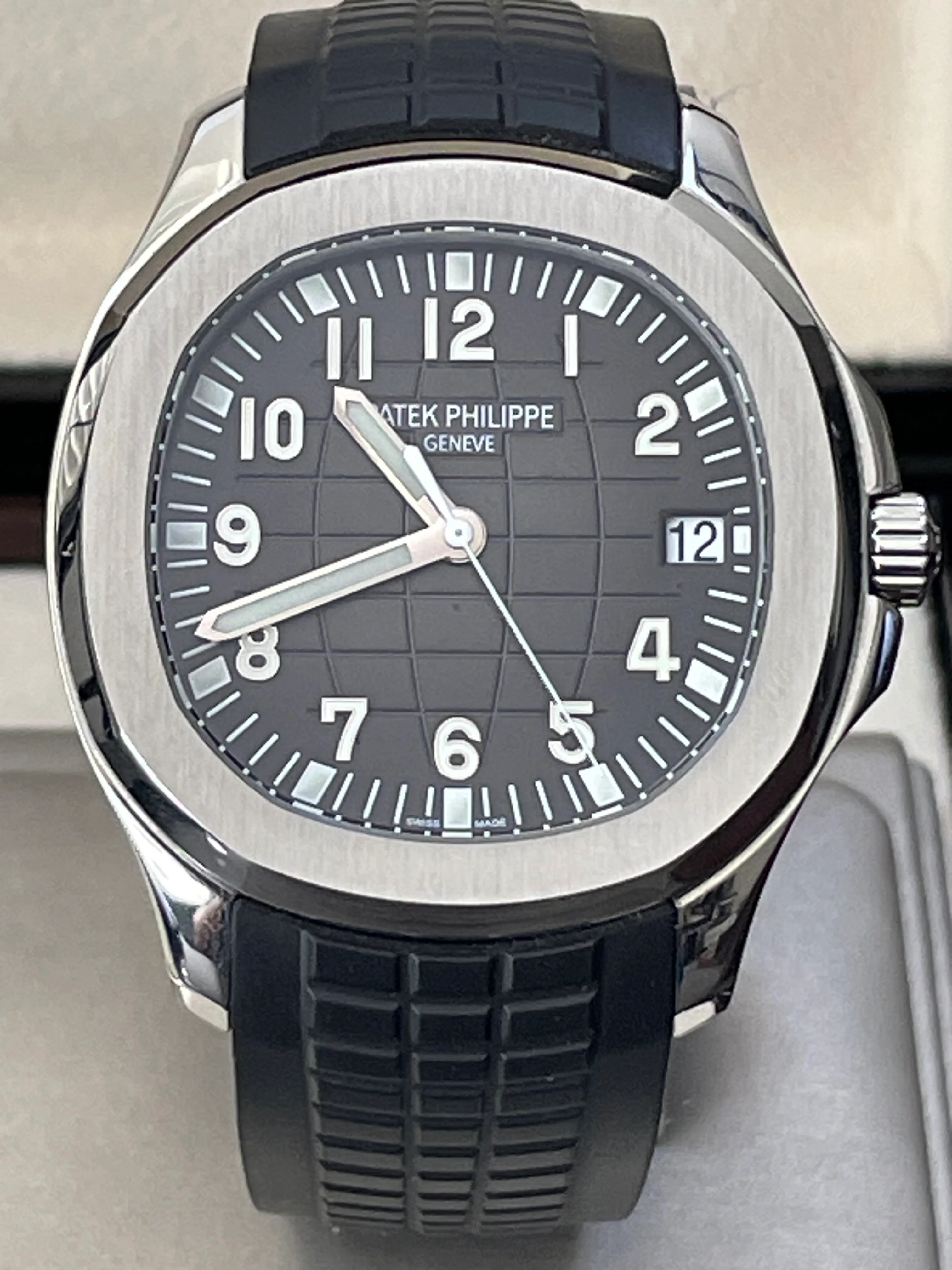 Patek Philippe Men's Aquanaut - 2018 - Black Embossed Dial - Tropical Composite Black Strap - 5167A-001