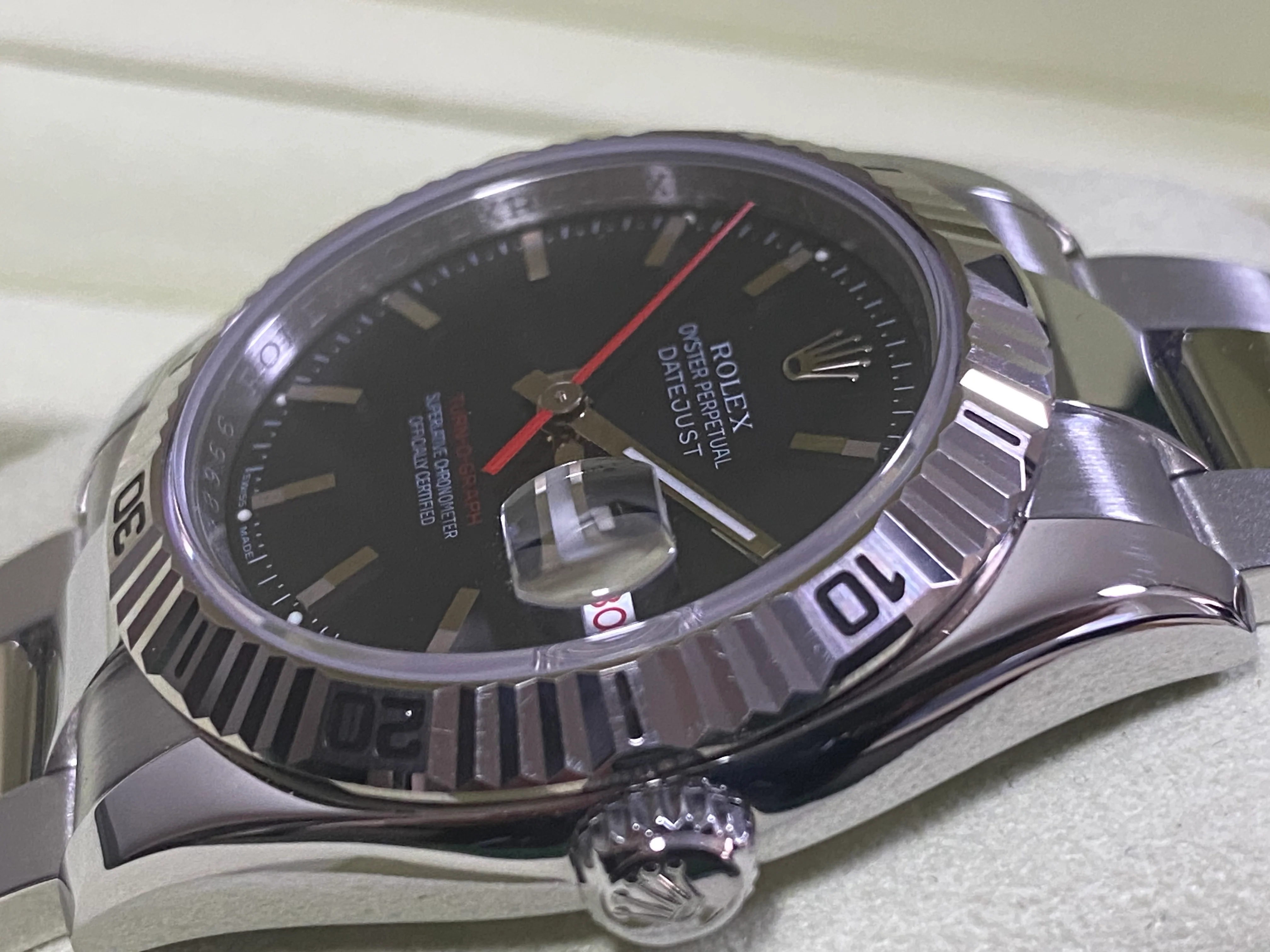 Rolex Steel Datejust 36 Turn-O-Graph - F Serial - Fluted Bezel - Black Index Dial - Oyster Bracelet - 116264