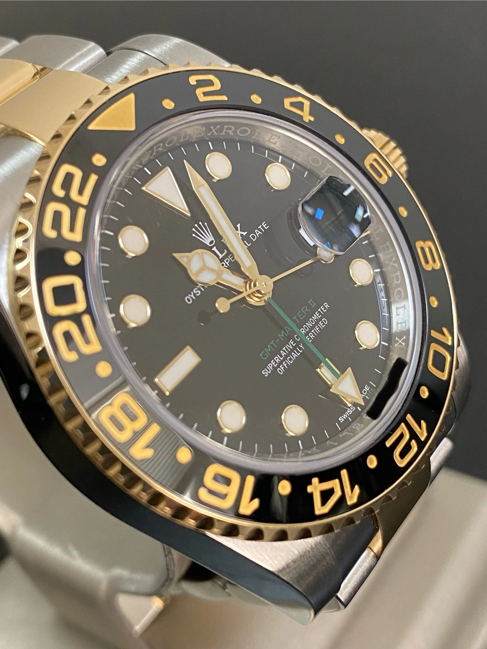 Rolex Steel and Yellow Gold GMT-Master II - 2018 - Black Bezel - Black Dial - Oyster Bracelet - 116713LN *FULL SET*