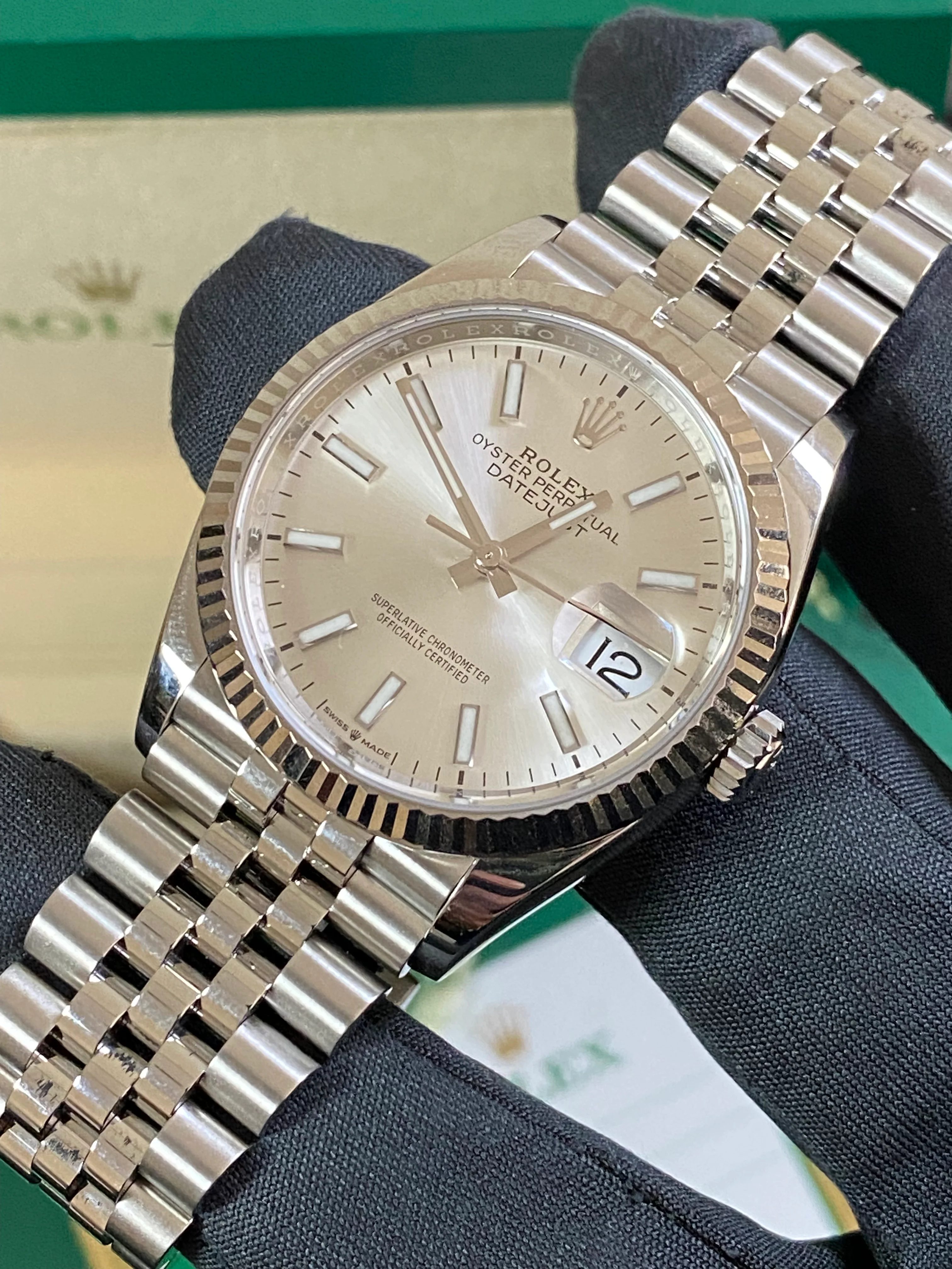 Rolex Steel Datejust 36 - 2020 - Fluted Bezel - Silver Index Dial - Jubilee Bracelet - 126234 *COMPLETE SET*