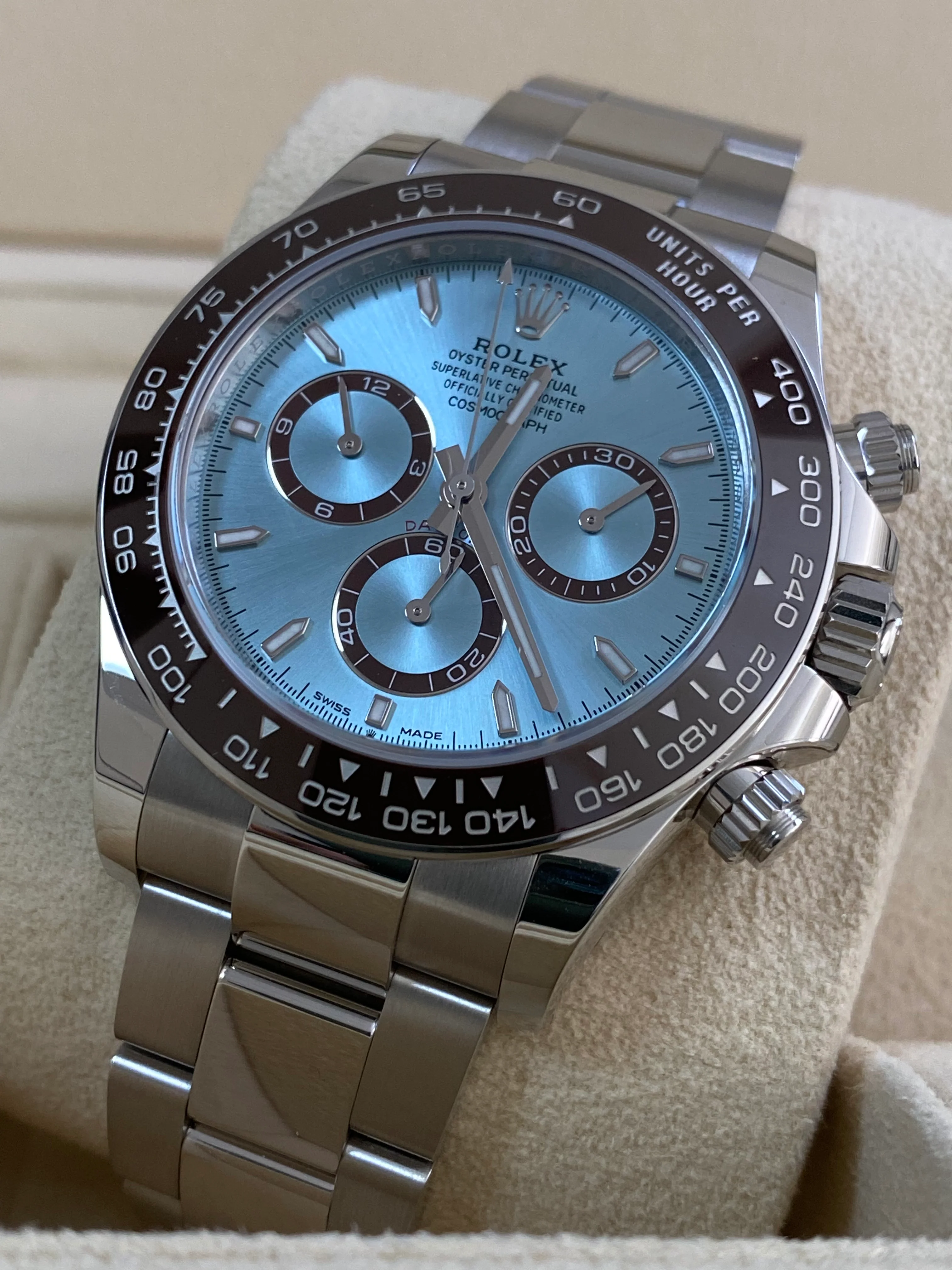 Rolex Platinum Cosmograph Daytona - 2024 - Ice Blue Index Dial - 126506 *FULL SET*