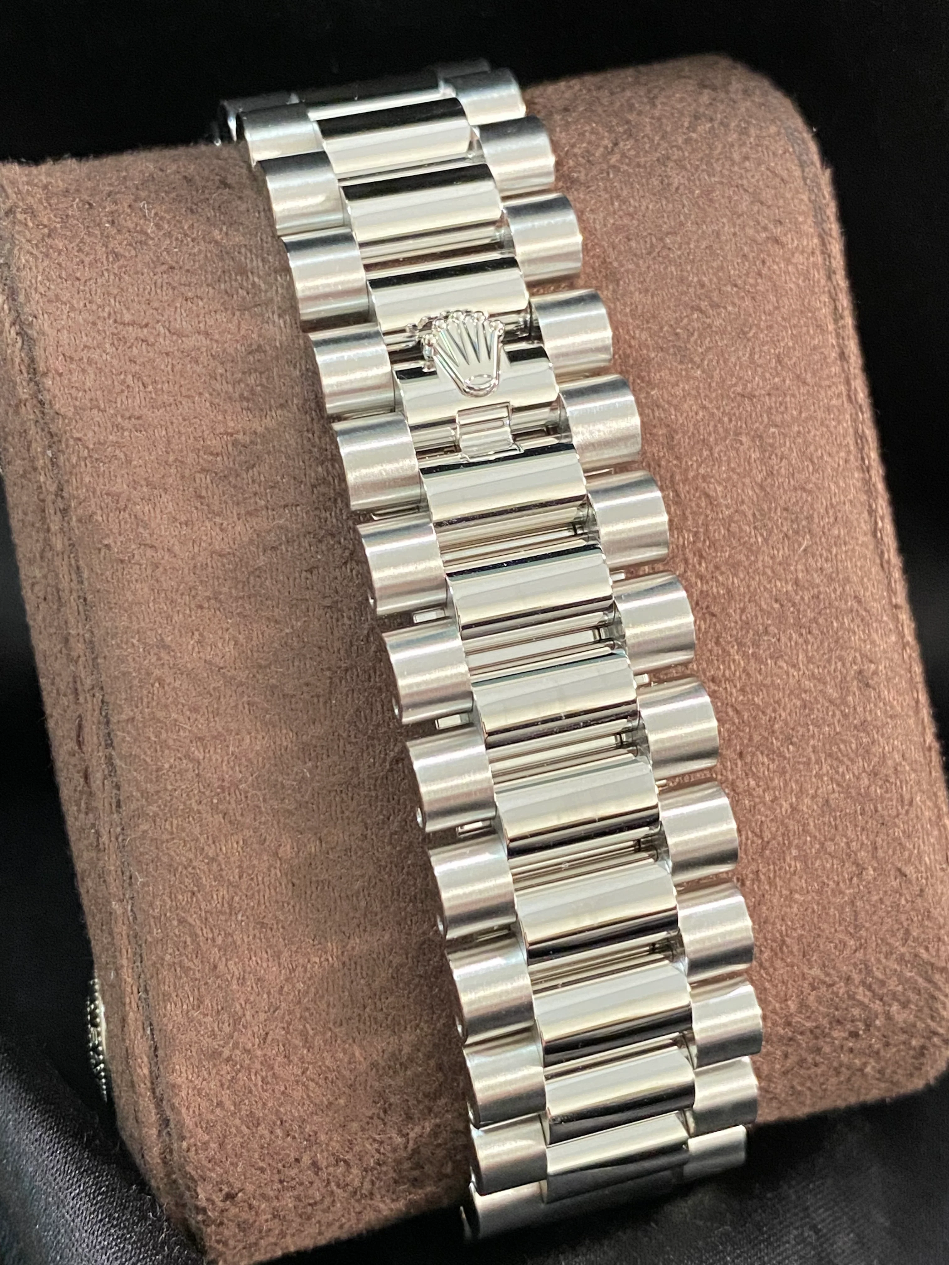 Rolex Platinum Day-Date 40 -  2024 - Fluted Bezel - Ice Blue Roman Dial - President Bracelet - 228236 *FULL SET*
