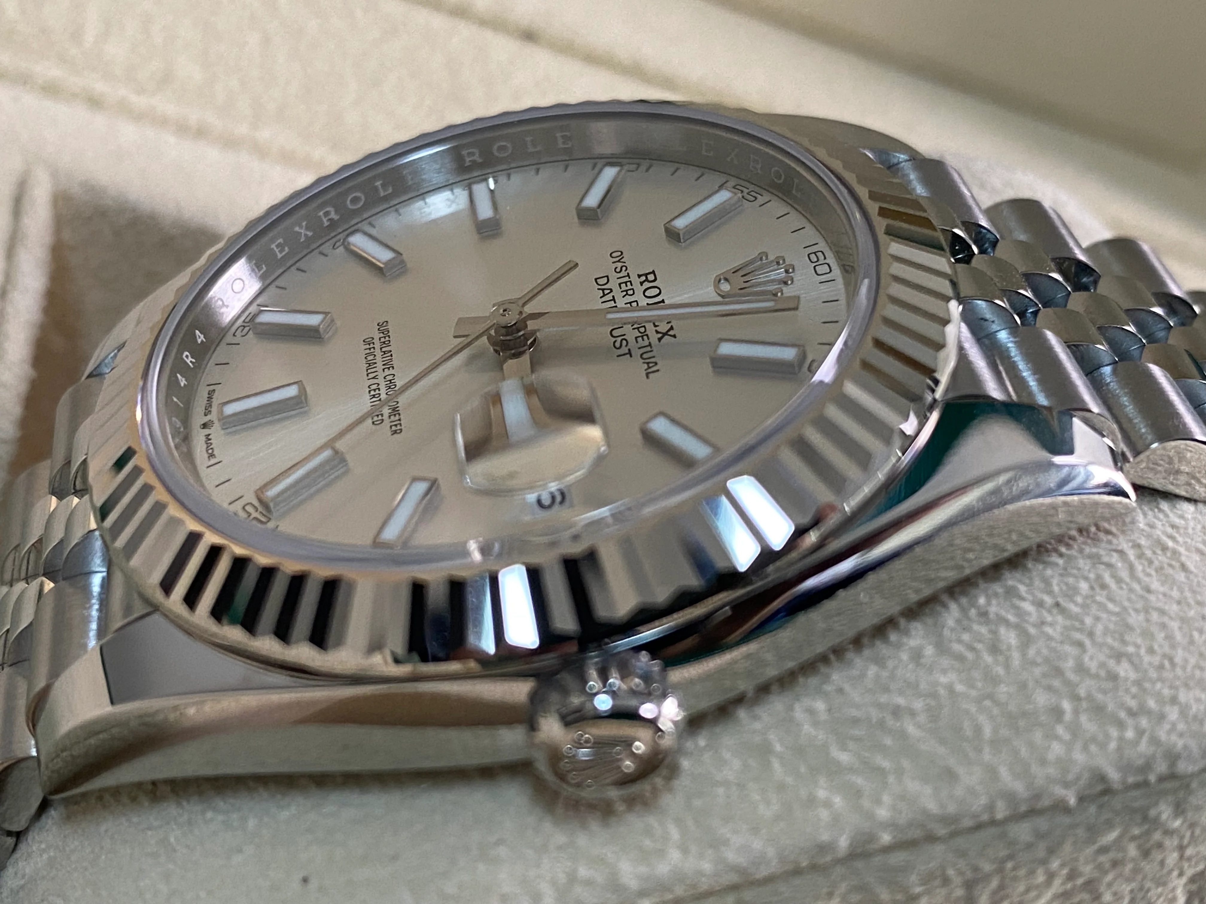 Rolex Steel and White Gold Datejust 41 - 2024 - Fluted Bezel - Silver Index Dial - Jubilee Bracelet - 126334 *FULL SET*