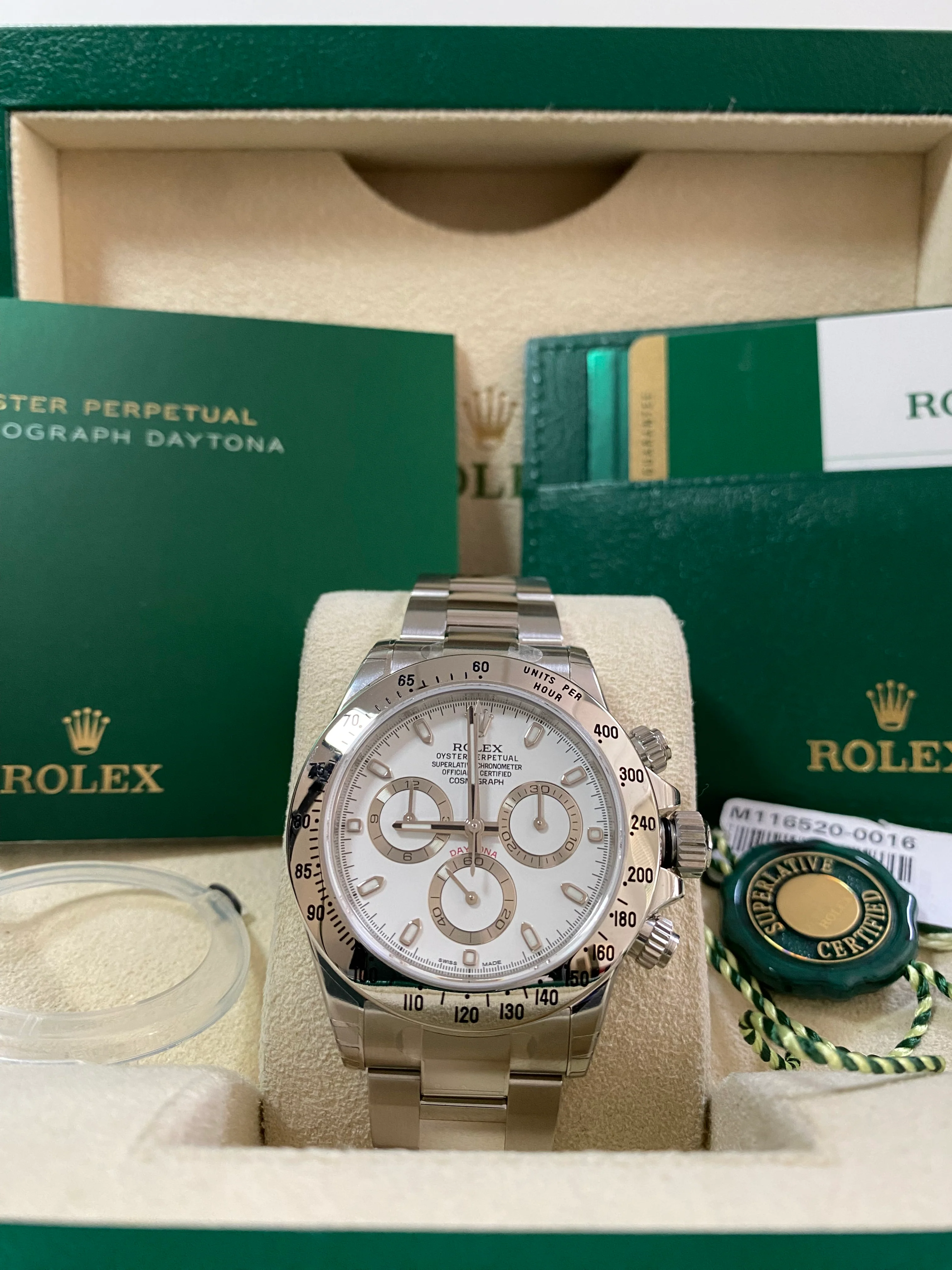 Rolex Steel Cosmograph Daytona - White Index Dial - 116520 - *FULL STICKERS*