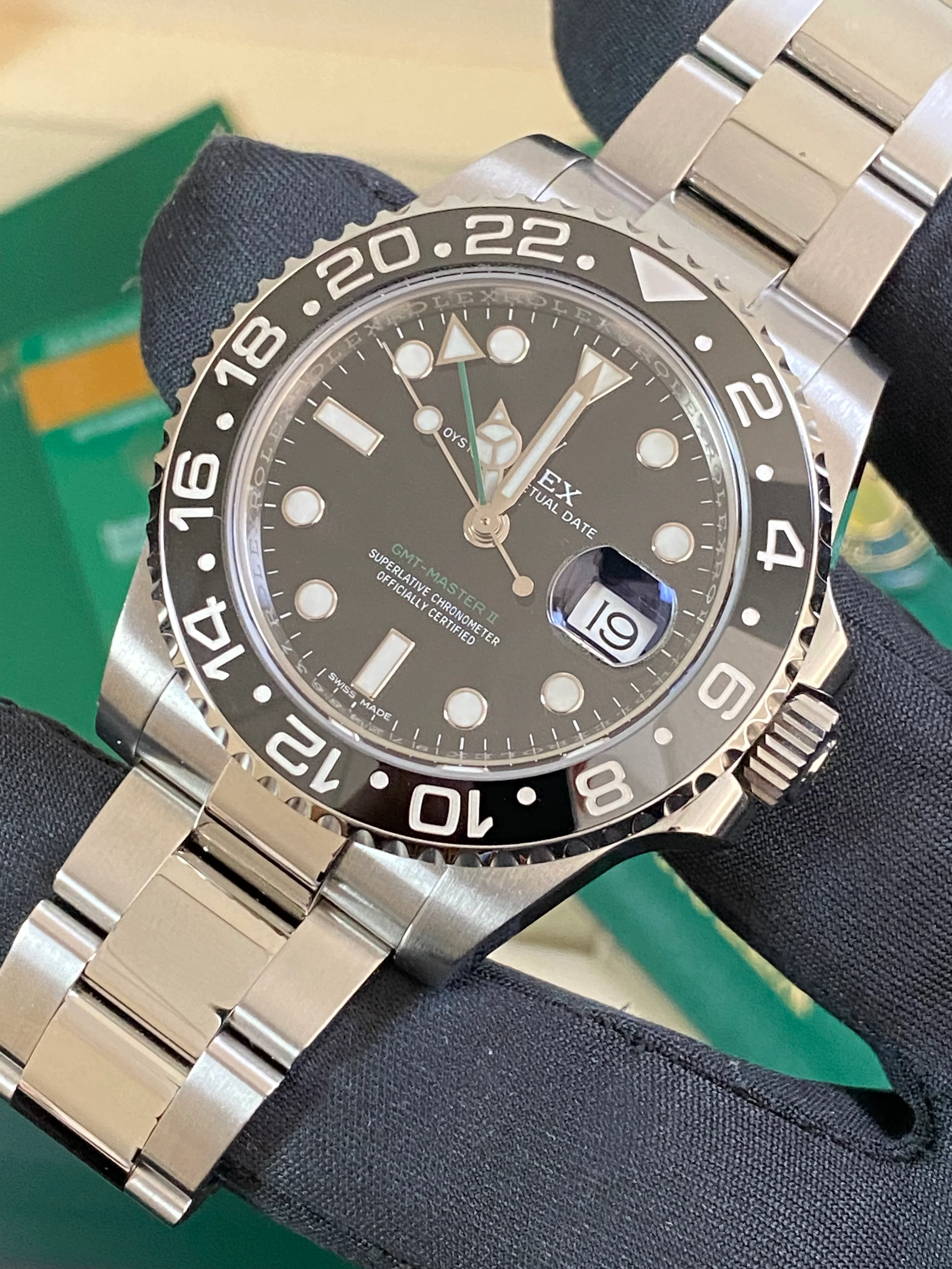 Rolex Steel GMT-Master II - 2019 - Black Bezel - Black Dial - Oyster Bracelet - 116710LN *FULL SET*