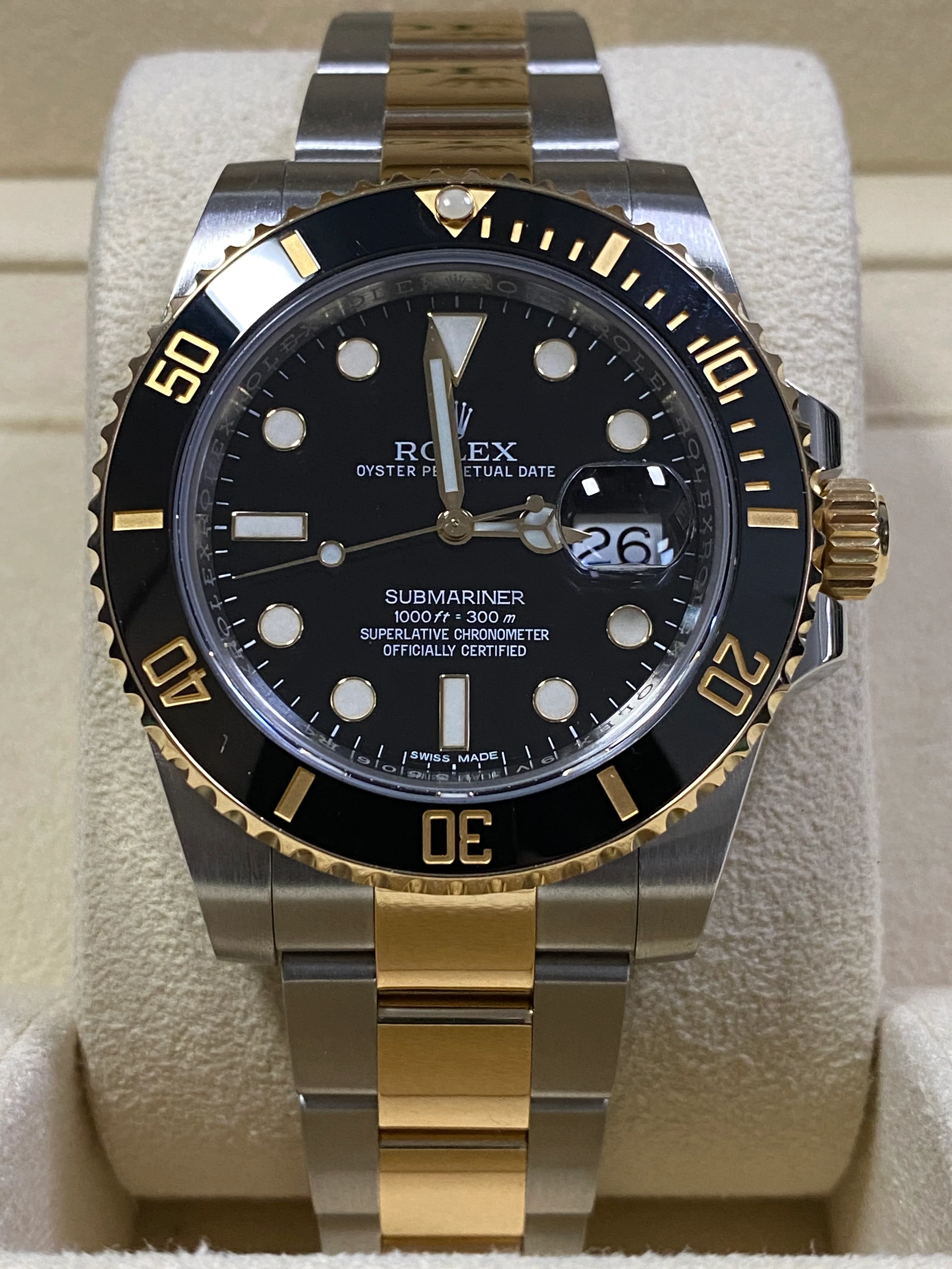 Rolex Steel and Gold Submariner Date - 2016 - Black Bezel - Black Dial - 116613
