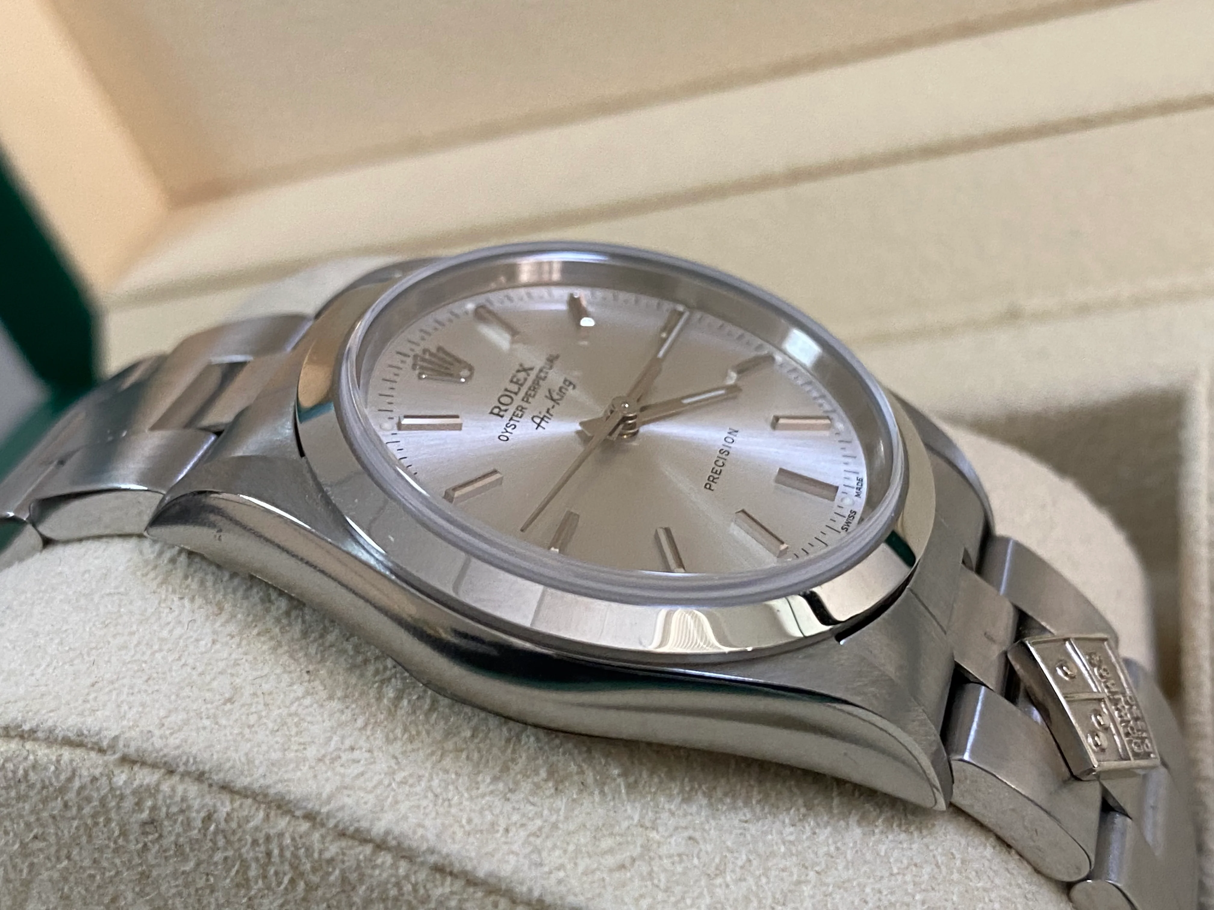 Rolex Air-King  - F serial - Domino's Pizza Edition - Domed Bezel - Silver Dial - 14000