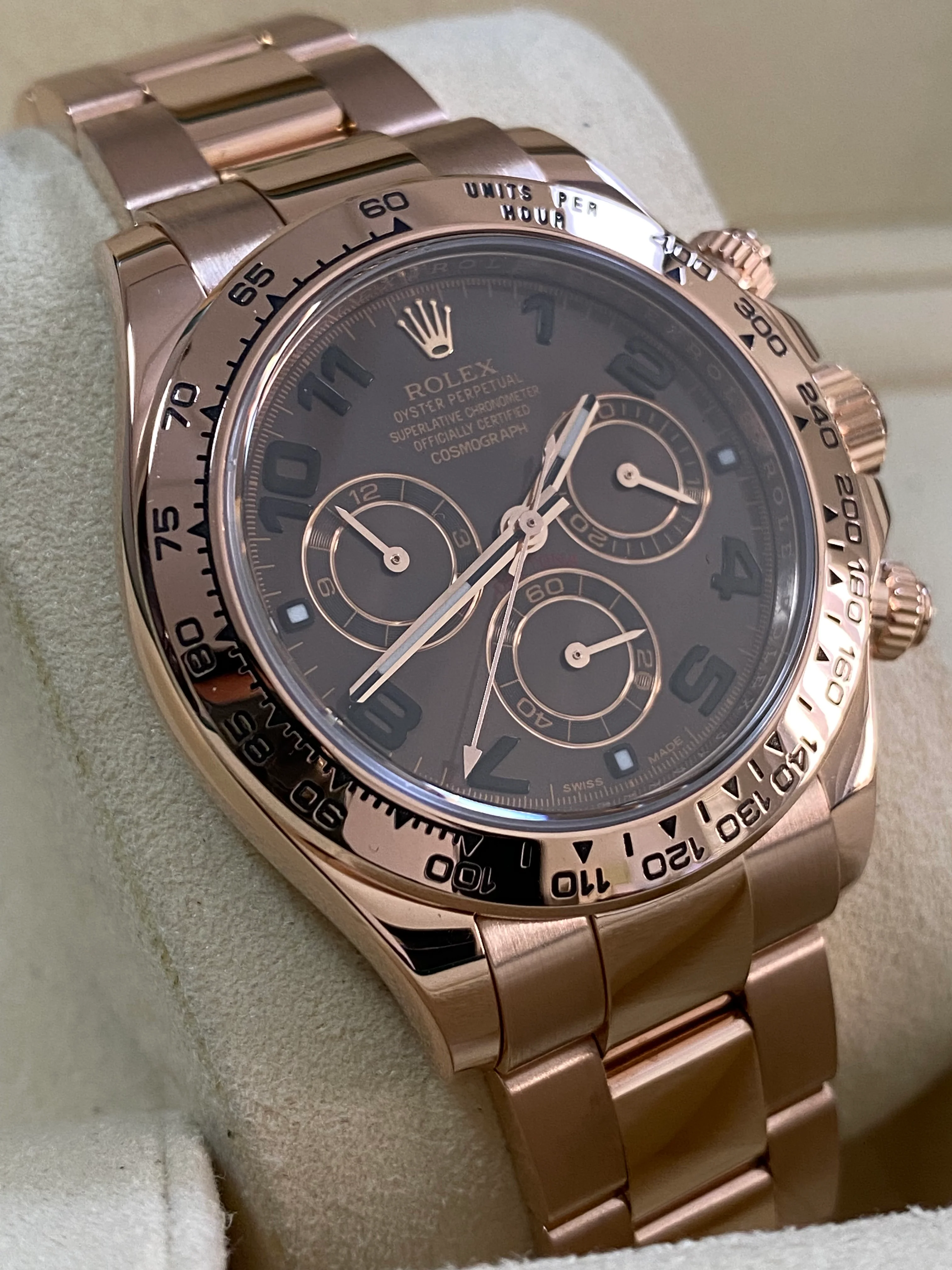 Rolex Everose Gold Cosmograph Daytona - 2014 - Chocolate Arabic Dial - 116505 *COMPLETE*
