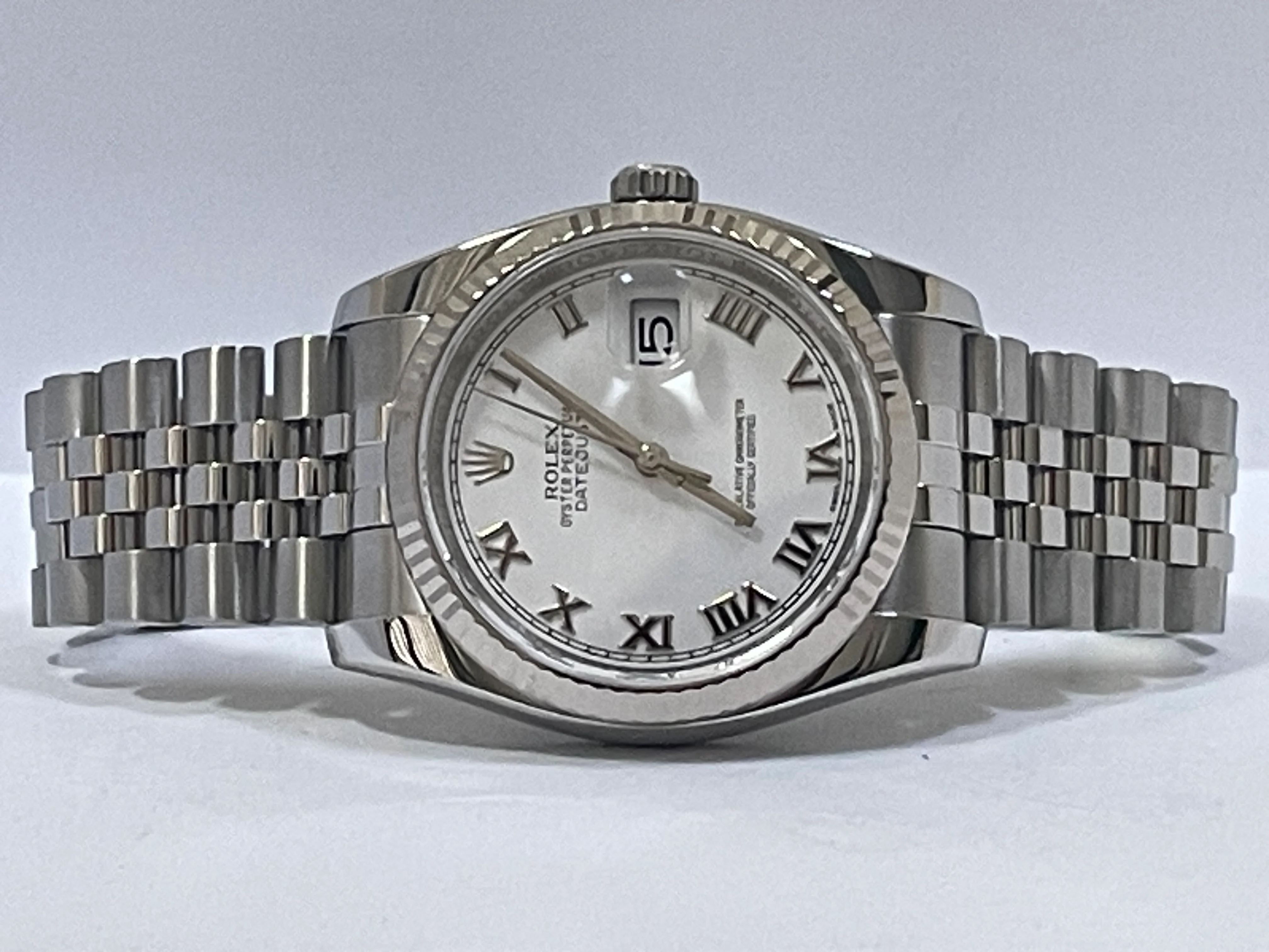 Rolex Steel White Gold Datejust 31 - 2017 - Fluted Bezel - White Roman Dial - Jubilee Bracelet - 178274