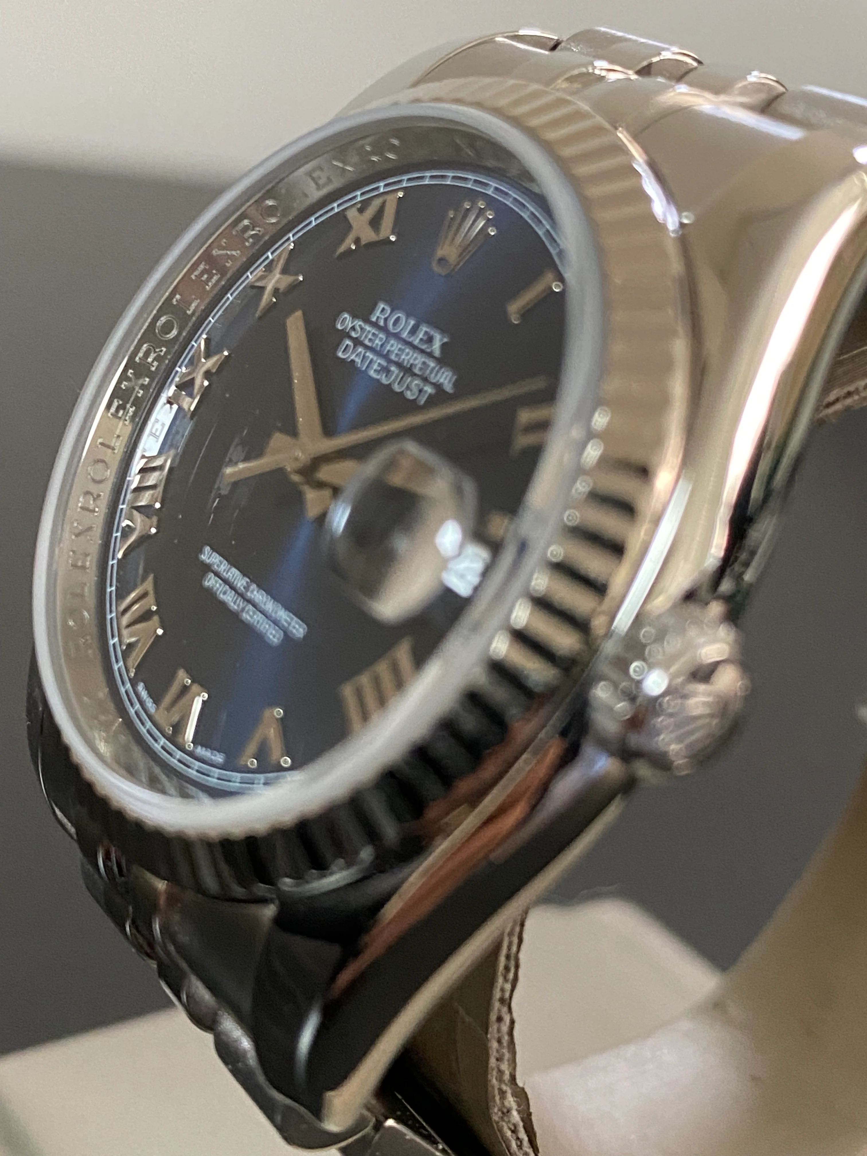 Rolex Steel Datejust 36 - 2007 - Fluted Bezel - Blue Roman Dial - Jubilee Bracelet - 116234
