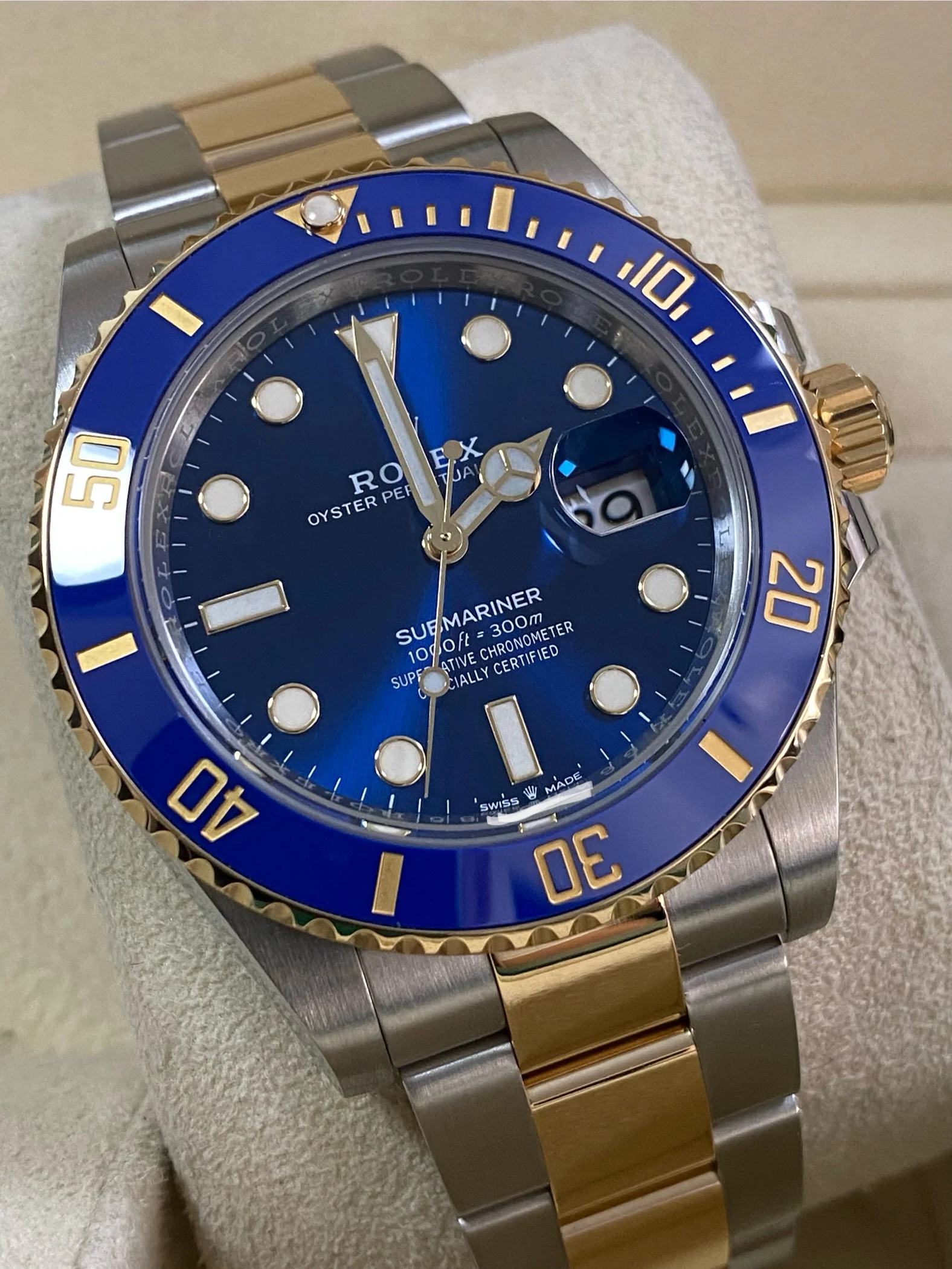 Rolex Steel and Yellow Gold Submariner Date - Blue Bezel - Blue Dial - 126613LB