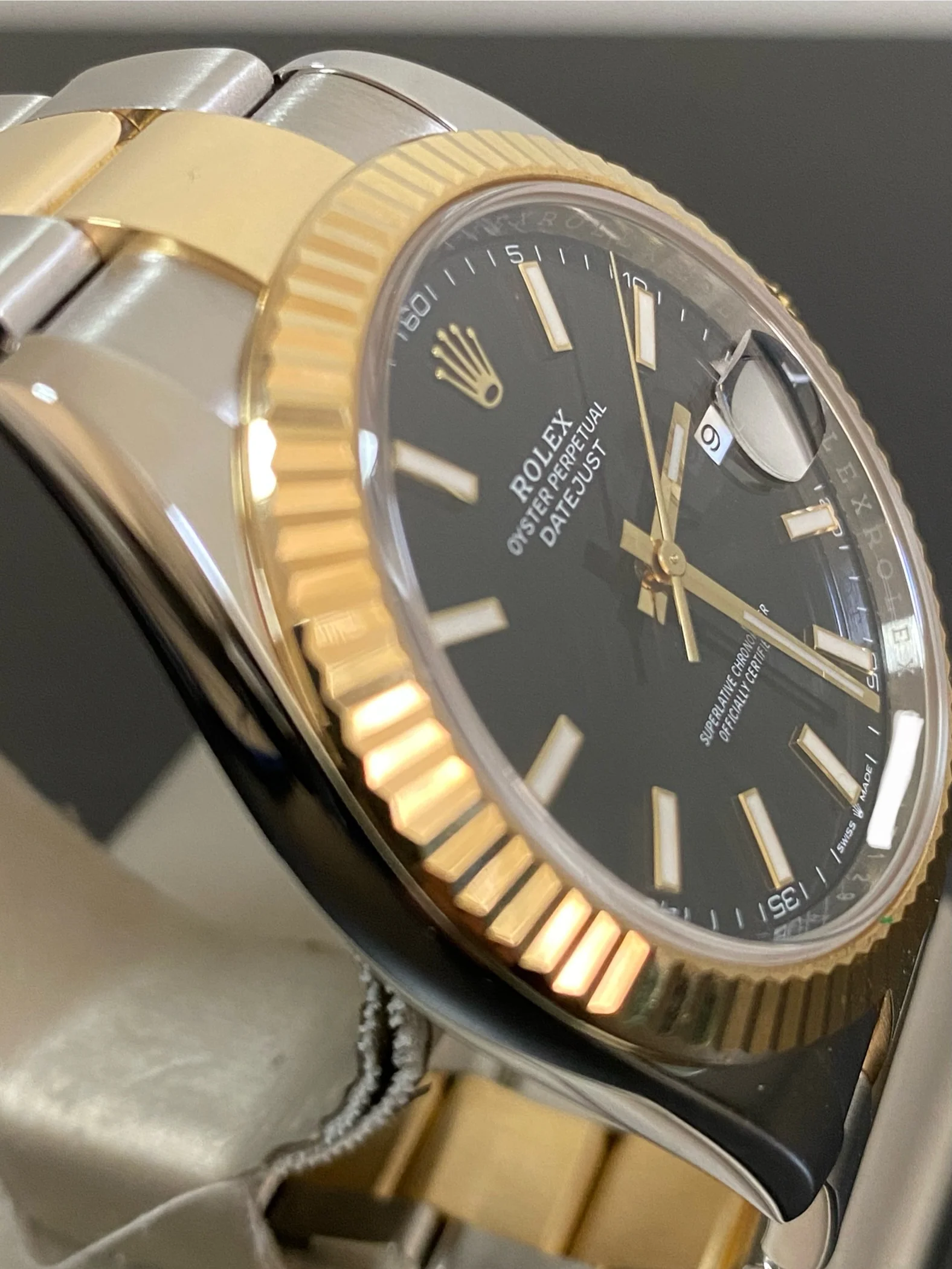 Rolex Steel and Yellow Gold Datejust 41 - 2021 - Fluted Bezel - Black Index Dial - Oyster Bracelet - 126333