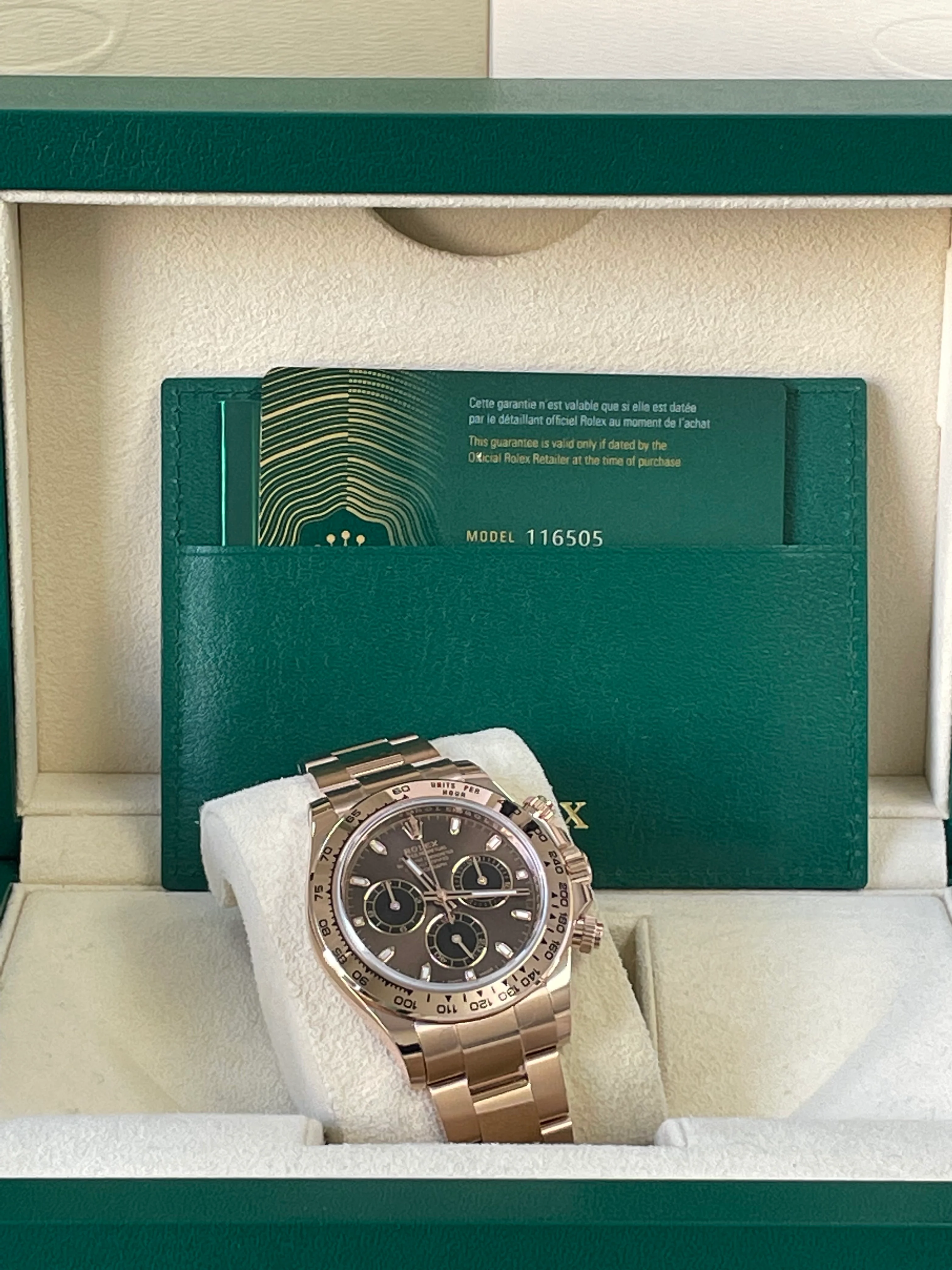 Rolex Everose Gold Cosmograph Daytona - 2023 - Chocolate Dial - 116505