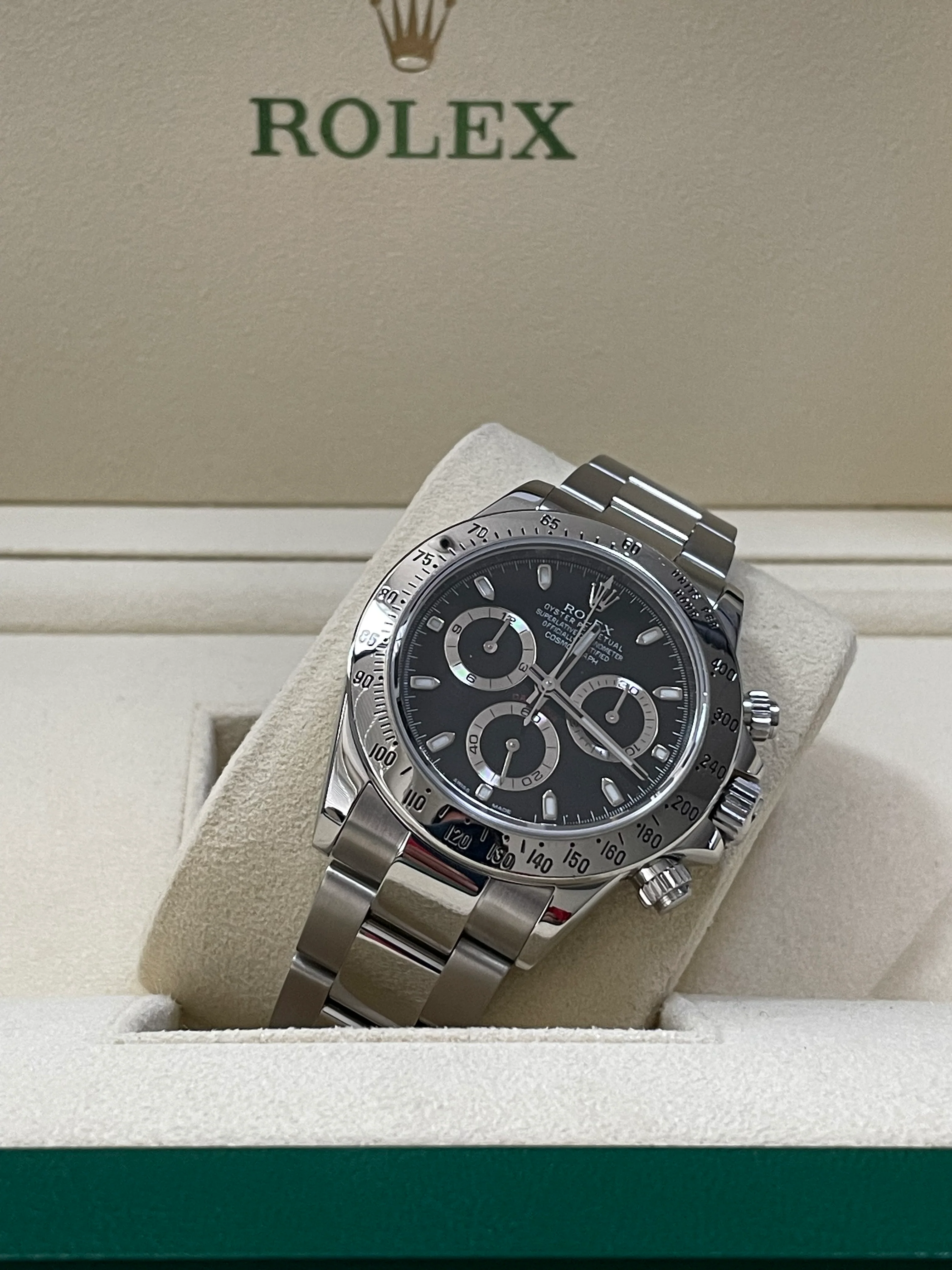 Rolex Steel Cosmograph Daytona - 2013 - Black Index Dial - 116520 