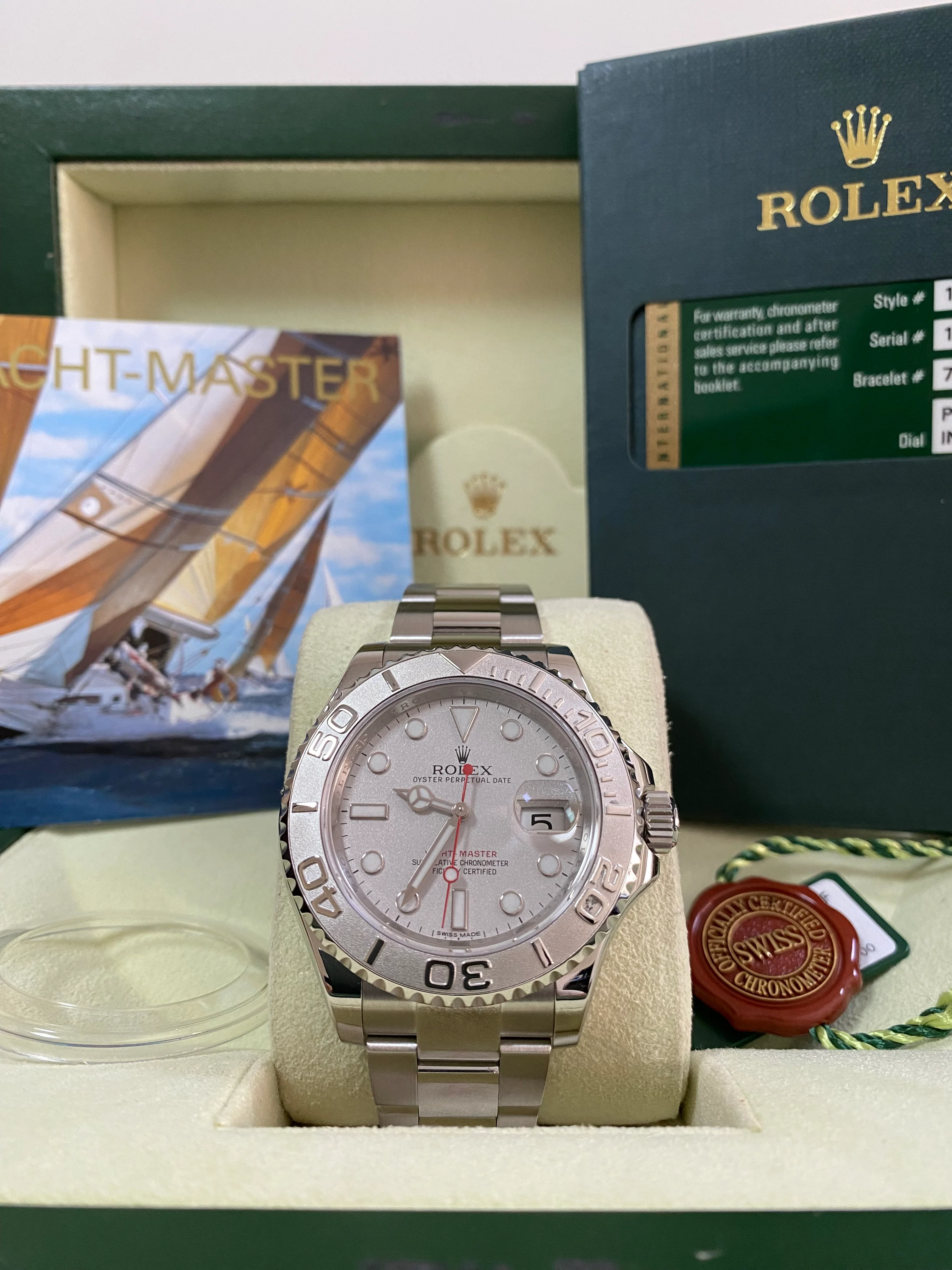 Rolex Steel and Platinum Yacht-Master 40 - 2013 - Silver Dial - 116622 *FULL SET*