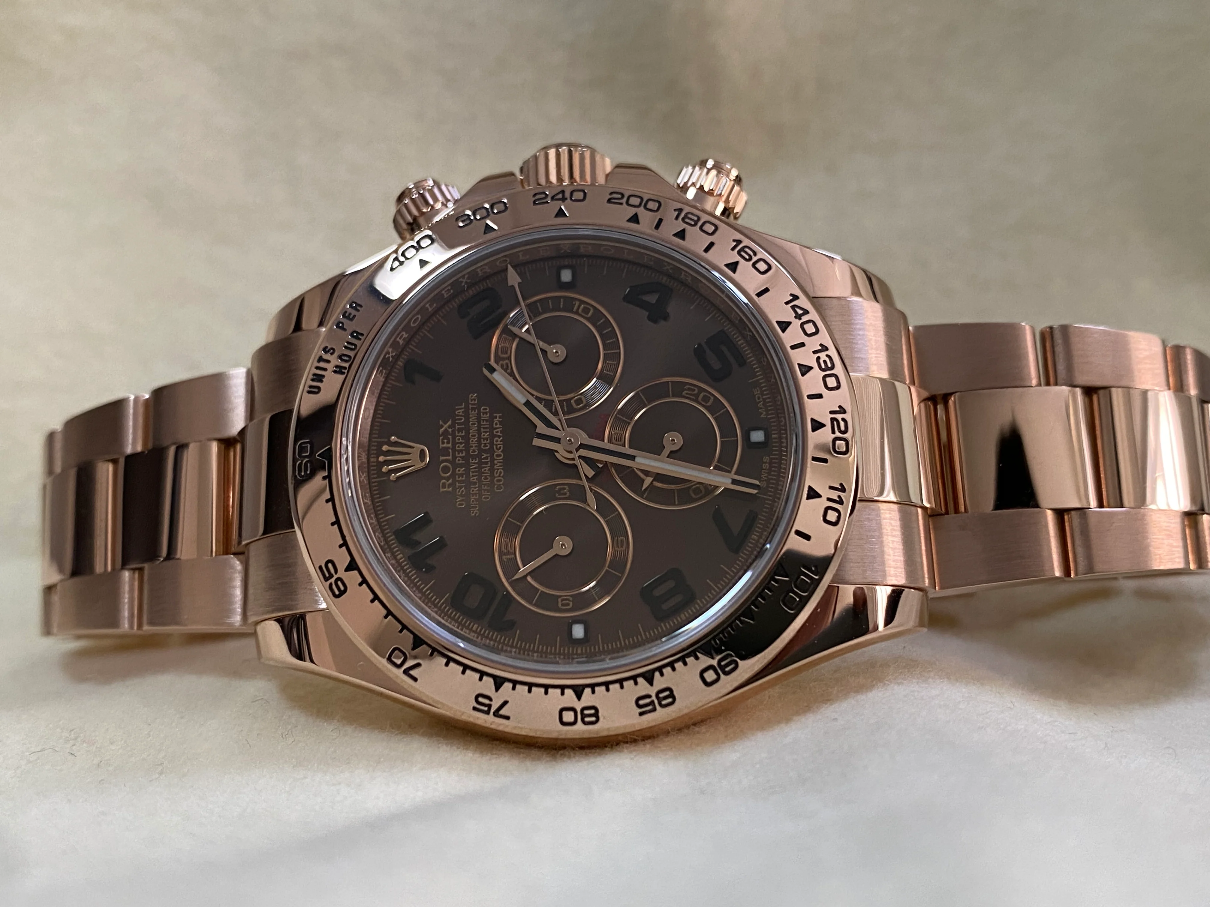 Rolex Everose Gold Cosmograph Daytona - 2014 - Chocolate Arabic Dial - 116505 *COMPLETE*