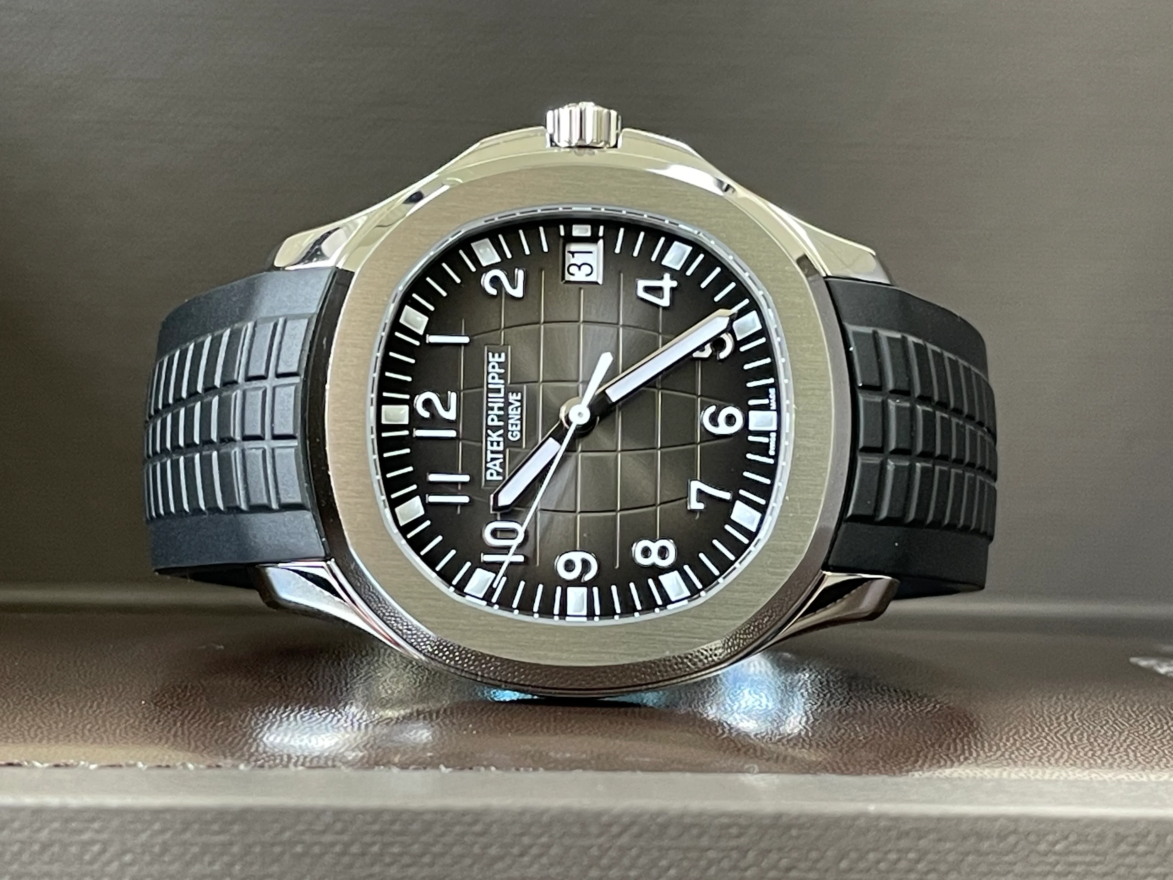 Patek Philippe Men's Aquanaut - 2023 - Black Embossed Dial - Tropical Composite Black Strap - 5167A-001