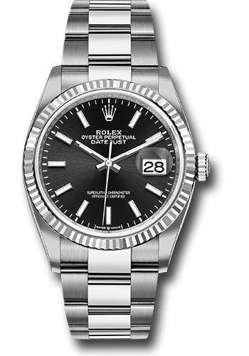 Rolex Steel Datejust 36 - 2023 - Fluted Bezel - Black Index Dial - Oyster Bracelet - 126234