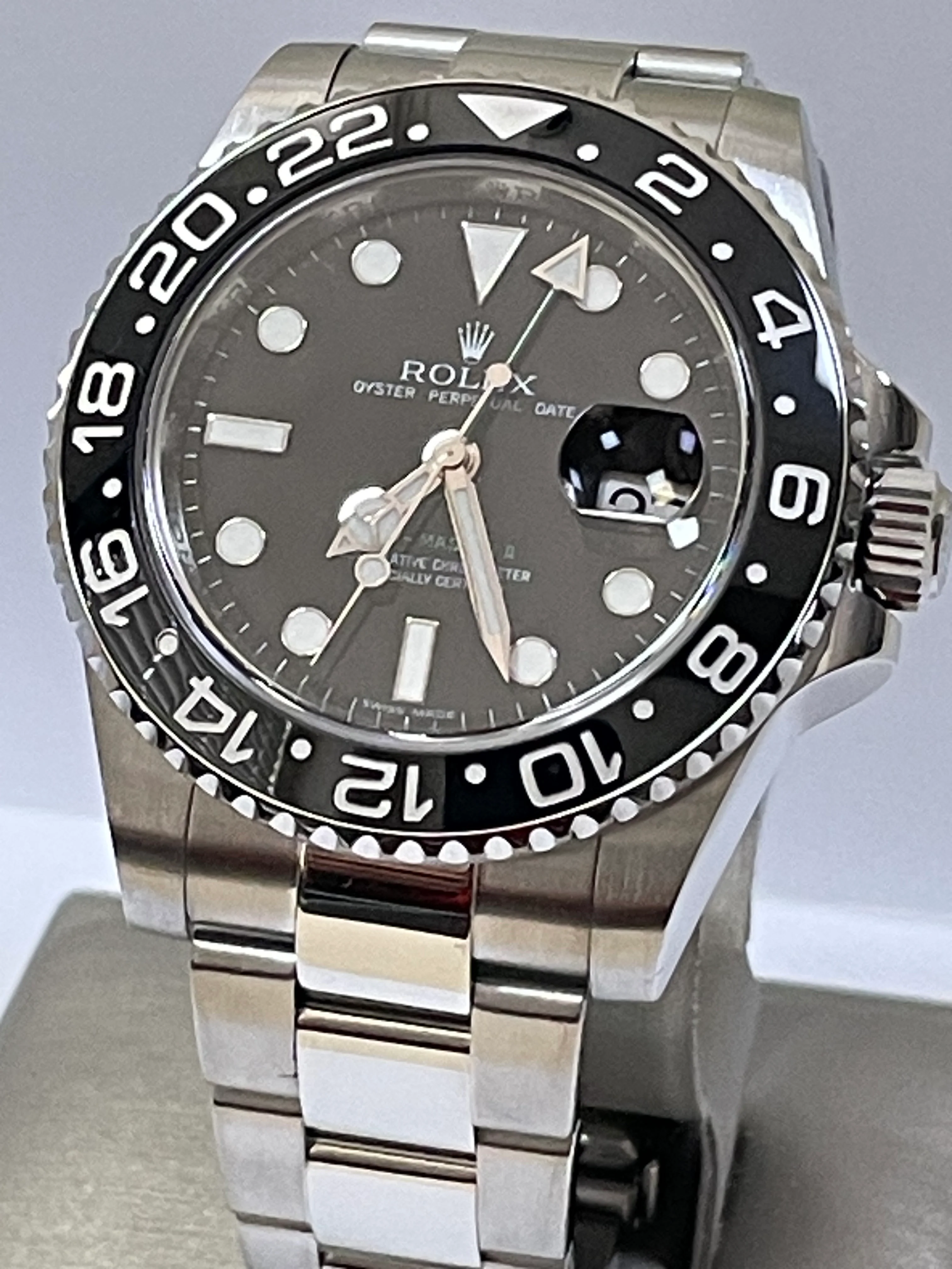 Rolex Steel GMT-Master II - M serial - Black Bezel - Black Dial - Oyster Bracelet - 116710LN