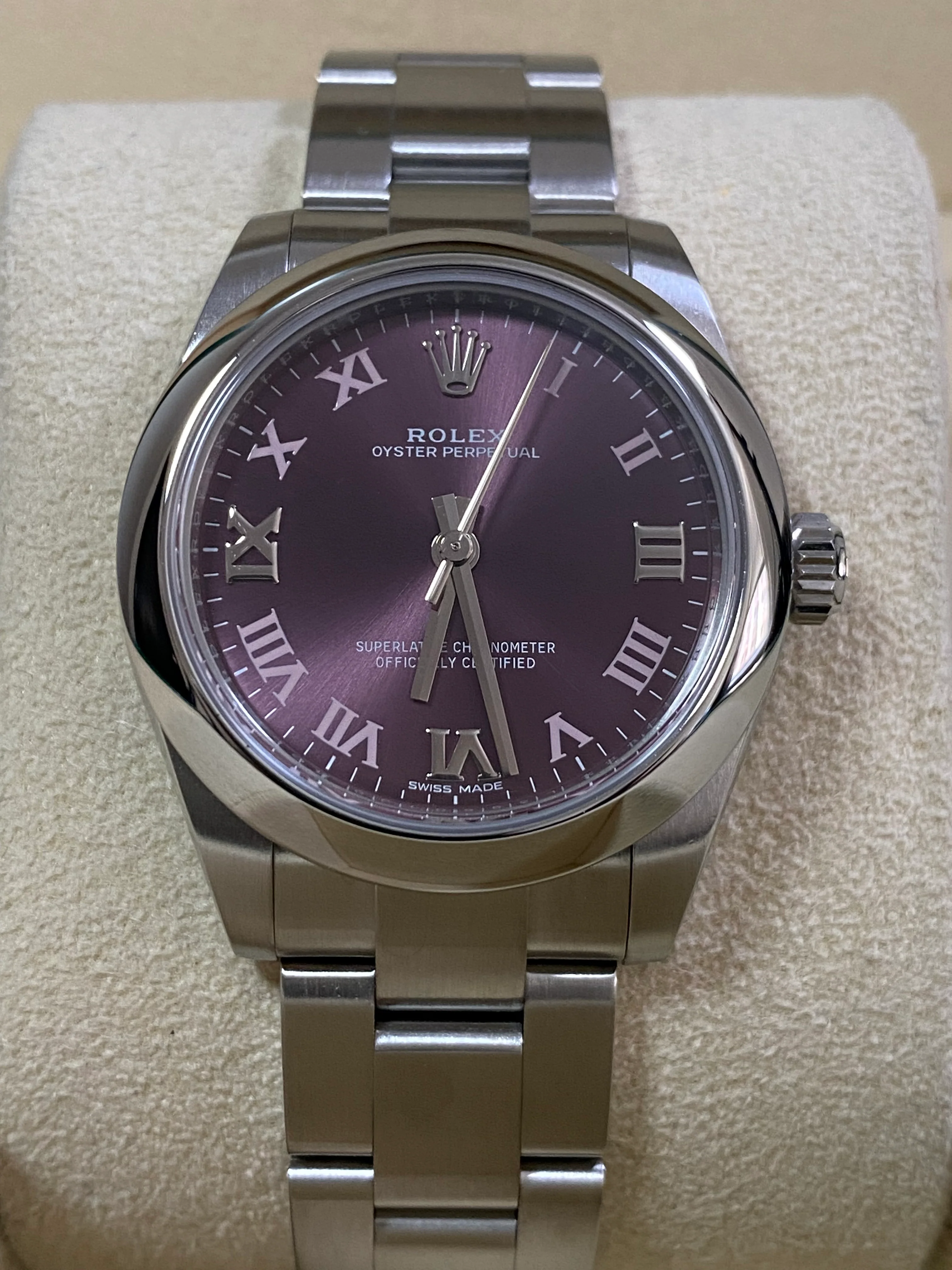 Rolex Oyster Perpetual 31 - 2018 - Domed Bezel - Grape Dial - Oyster Bracelet - 177200 *FULL SET*