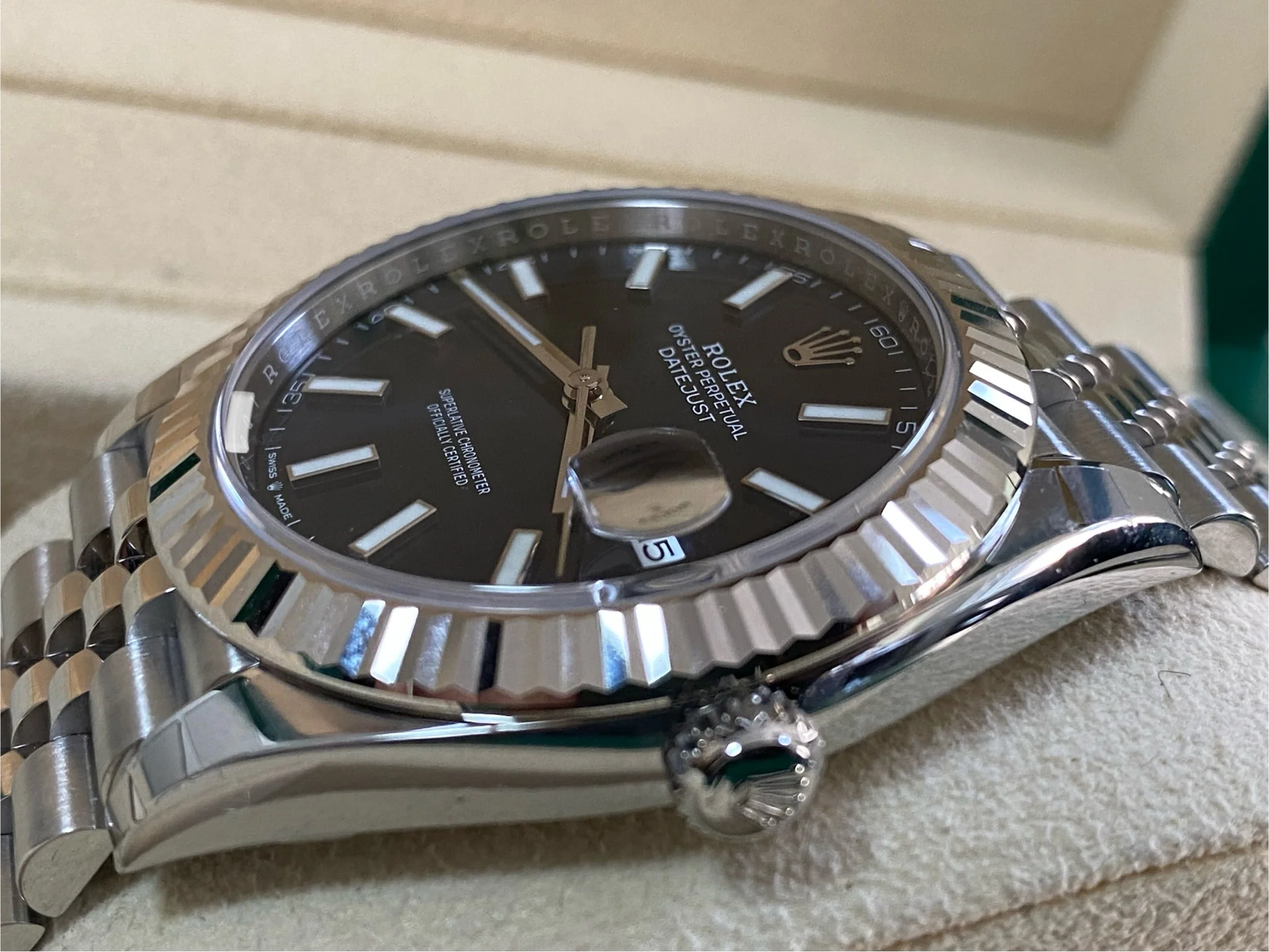 Rolex Steel and White Gold Datejust 41 - 2024 - Fluted Bezel - Blue Index Dial - Jubilee Bracelet - 126334 *COMPLETE SET*