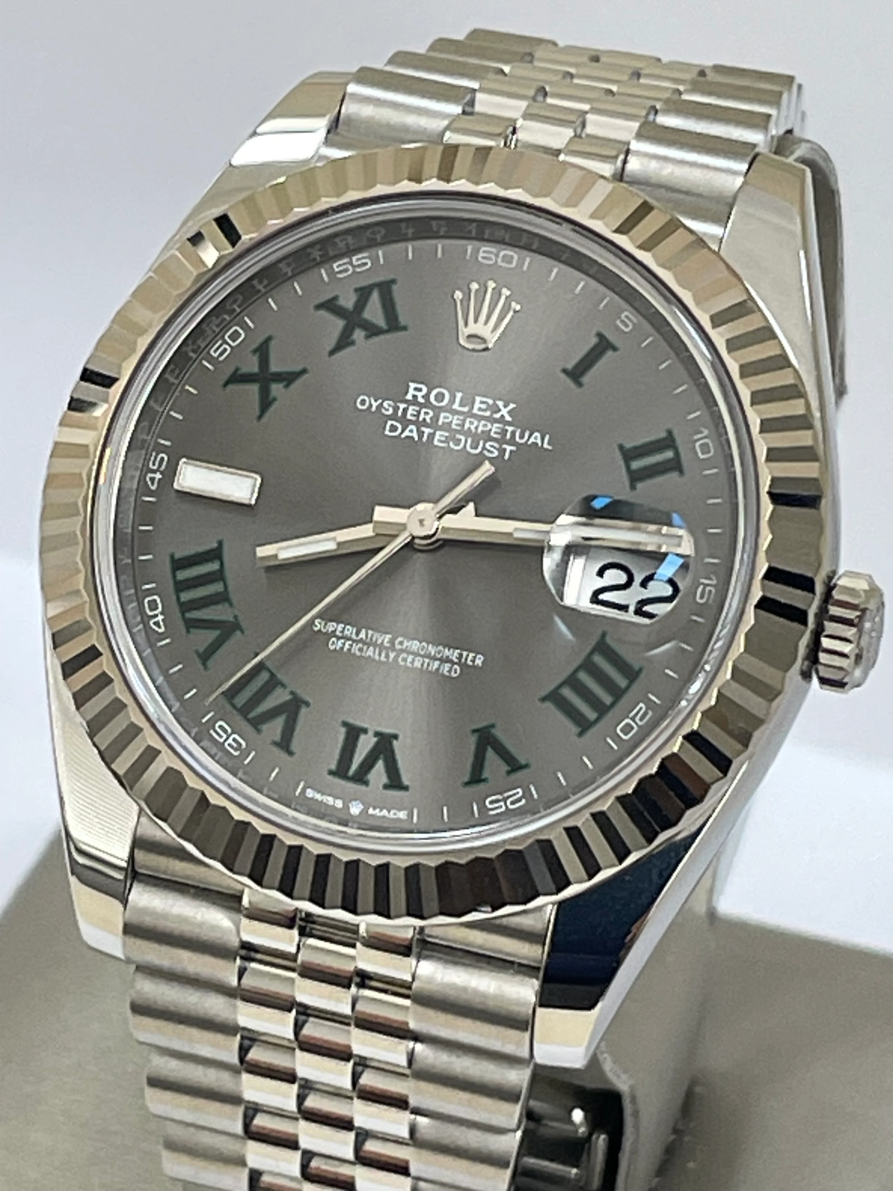 Rolex Steel and White Gold Datejust 41 - 2023 - Fluted Bezel - 
