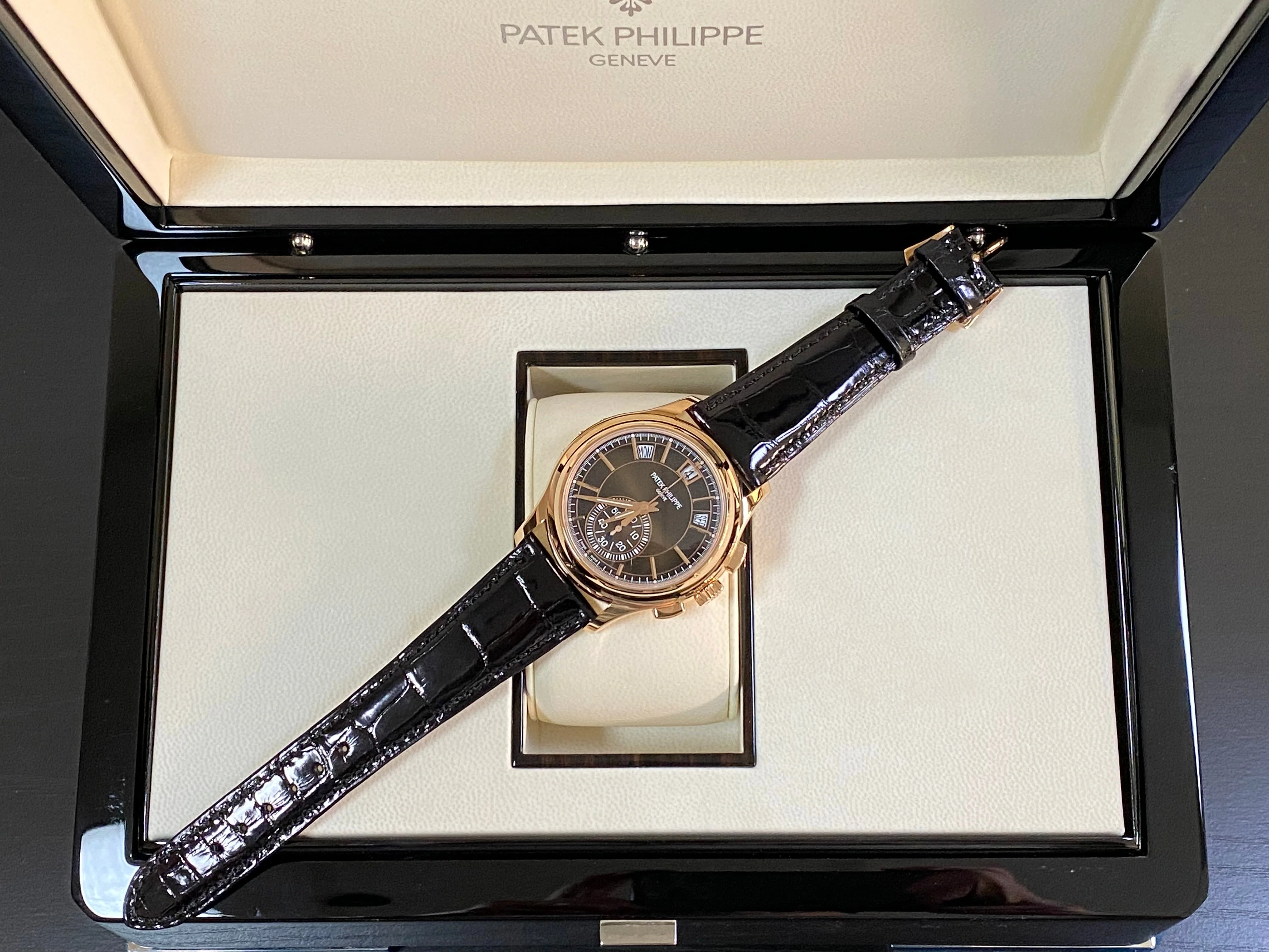 Patek Philippe Complications Flyback Chronograph Annual Calendar - Rose Gold - Brown Sunburst Dial - 5905R-001