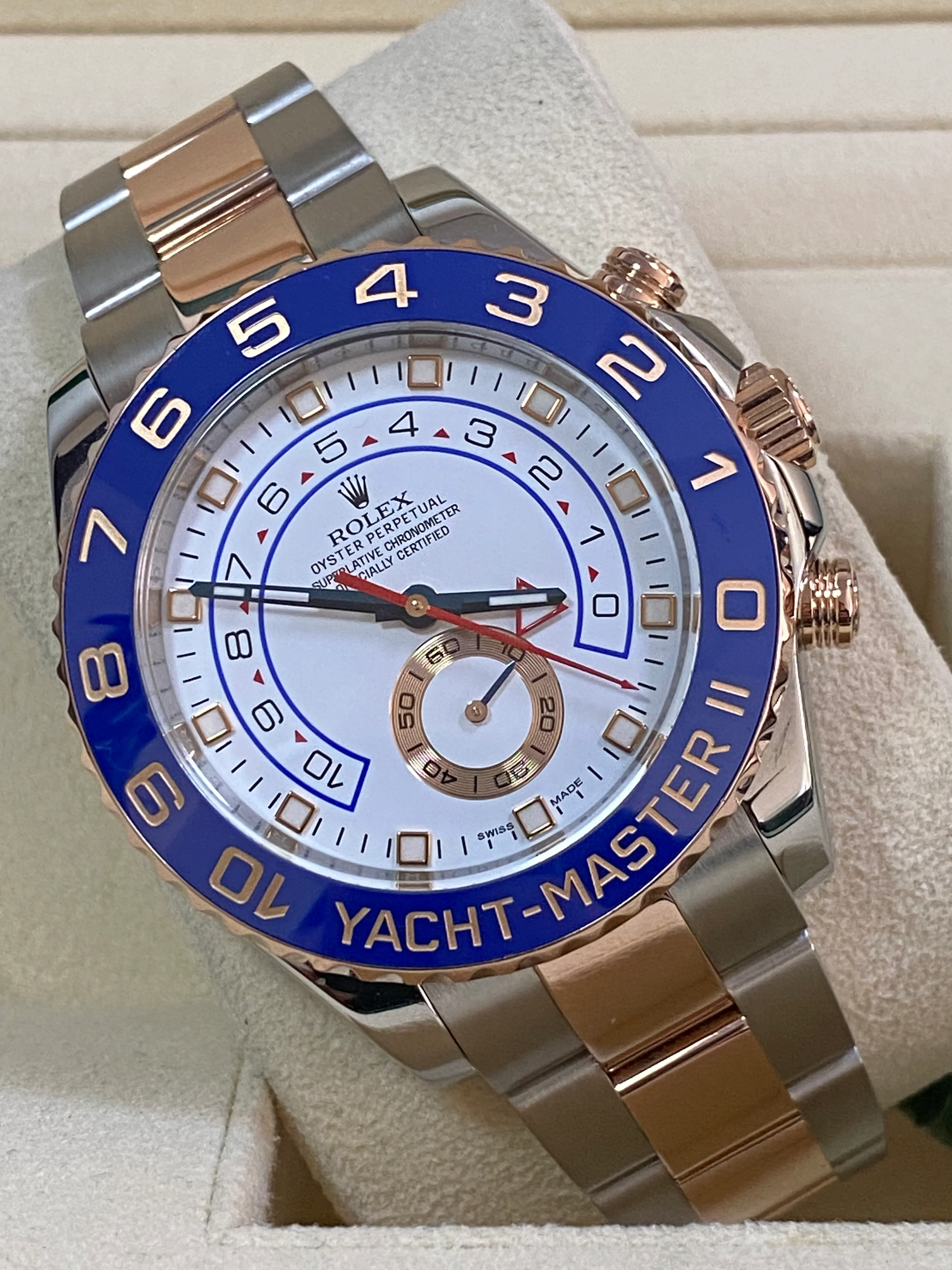 Rolex Steel and Everose Gold Yacht-Master II - 2017 - White Dial - 116681