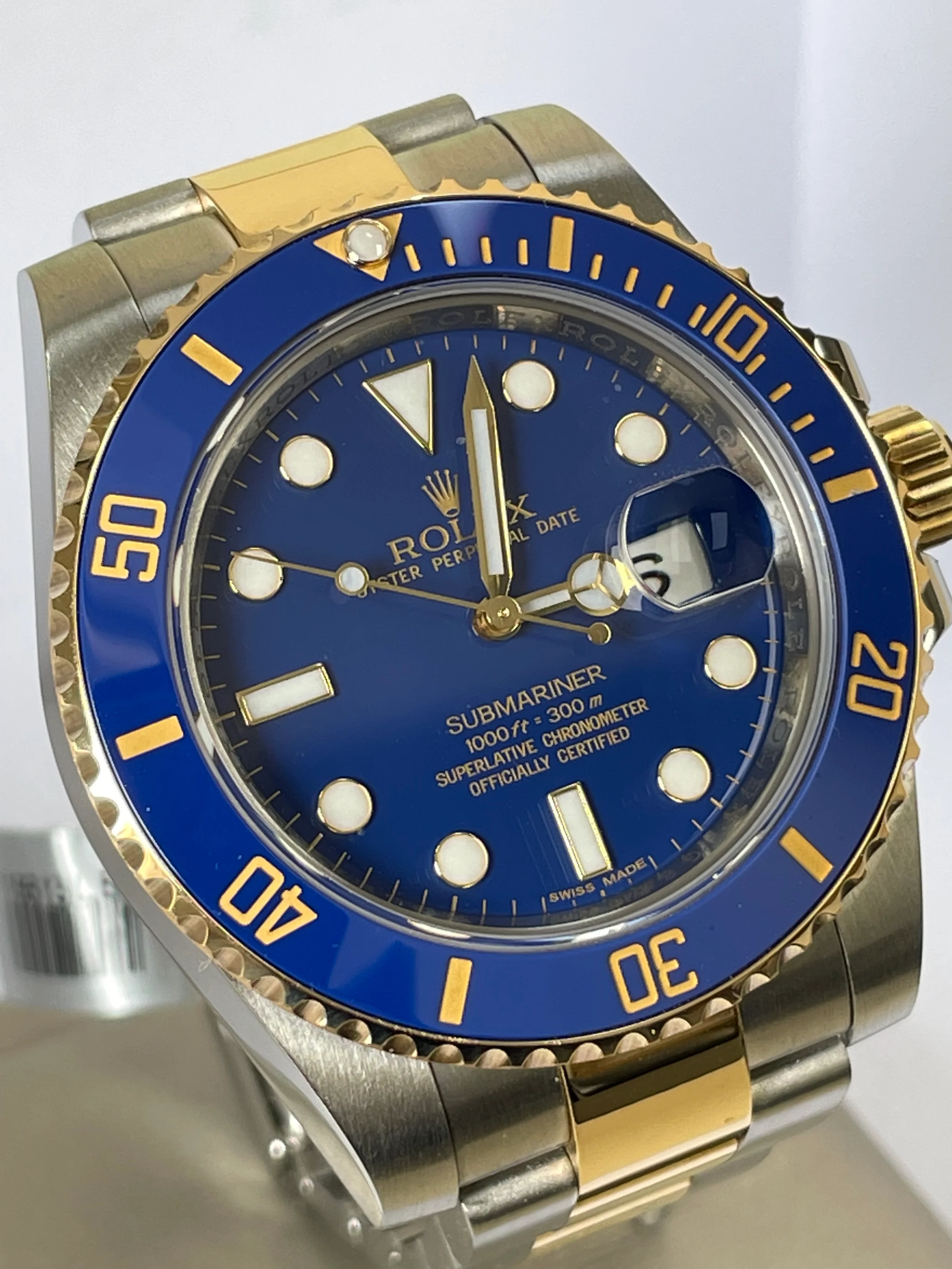 Rolex Steel and Gold Submariner Date - G Serial - Flat Blue Dial - 116613LB