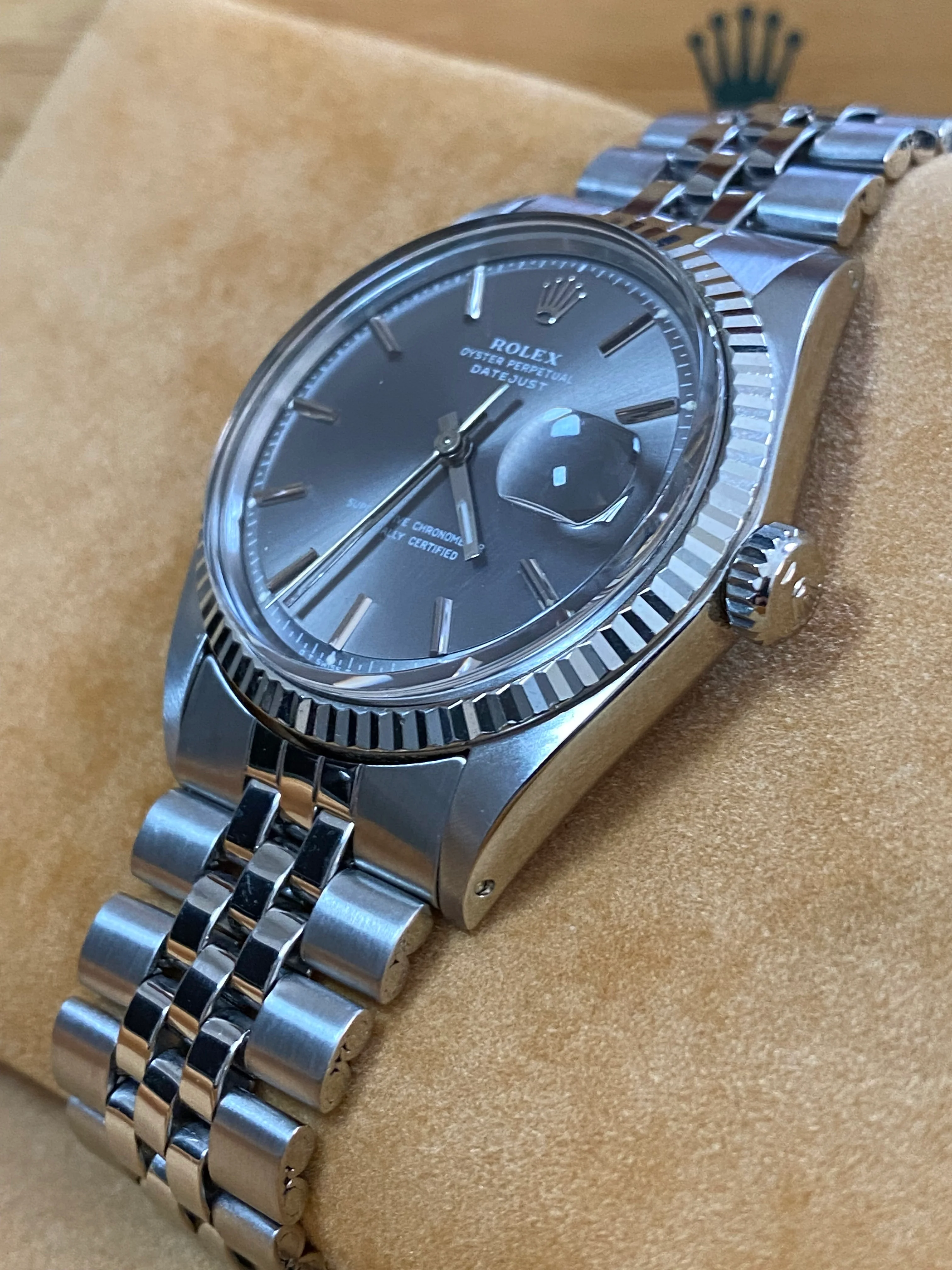 Rolex Steel Datejust 36 - Fluted Bezel - Grey Index Dial - Jubilee Bracelet - 1601