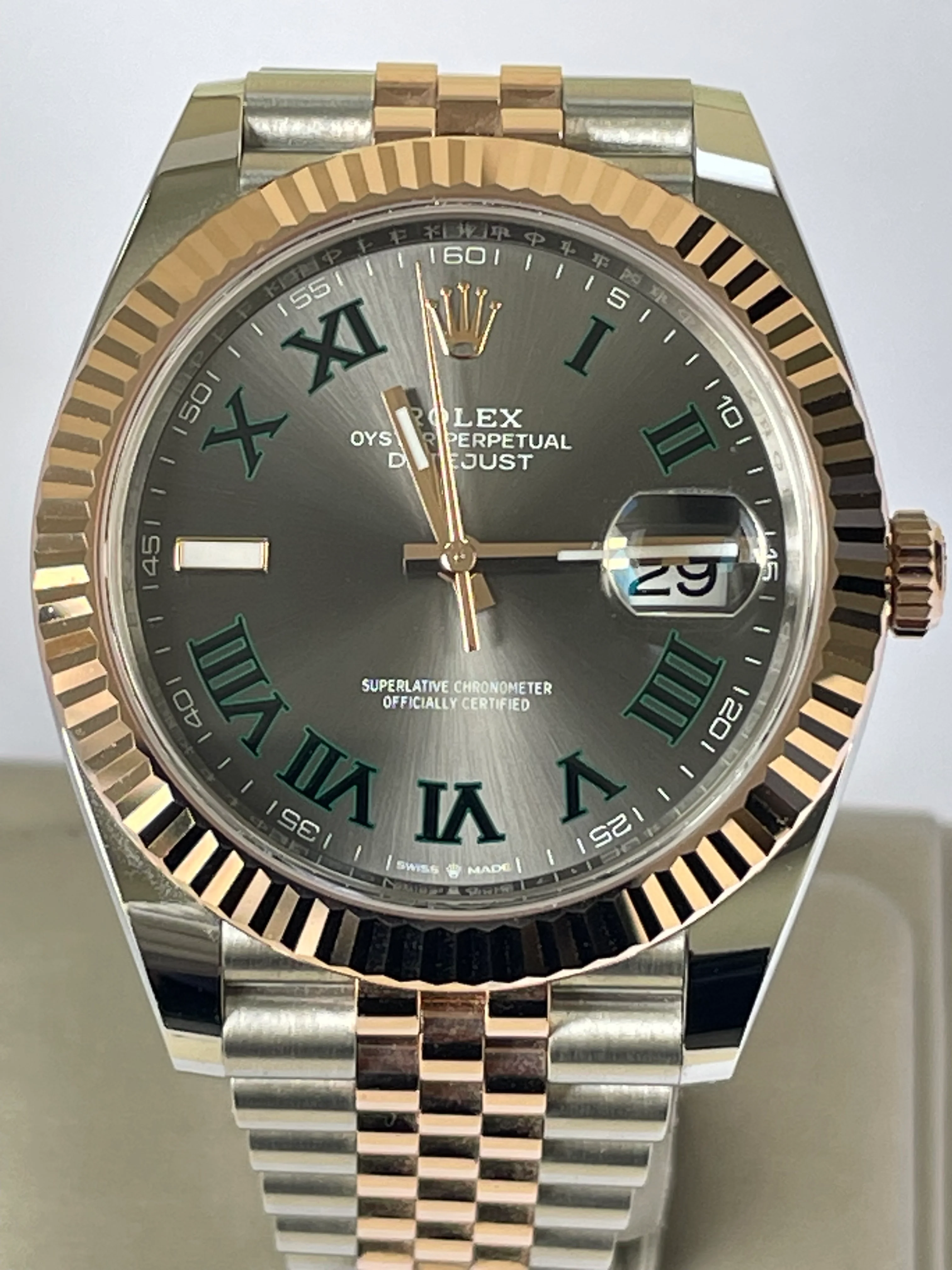 Rolex Steel and Everose Gold Datejust 41 - 2022 - Fluted Bezel - 