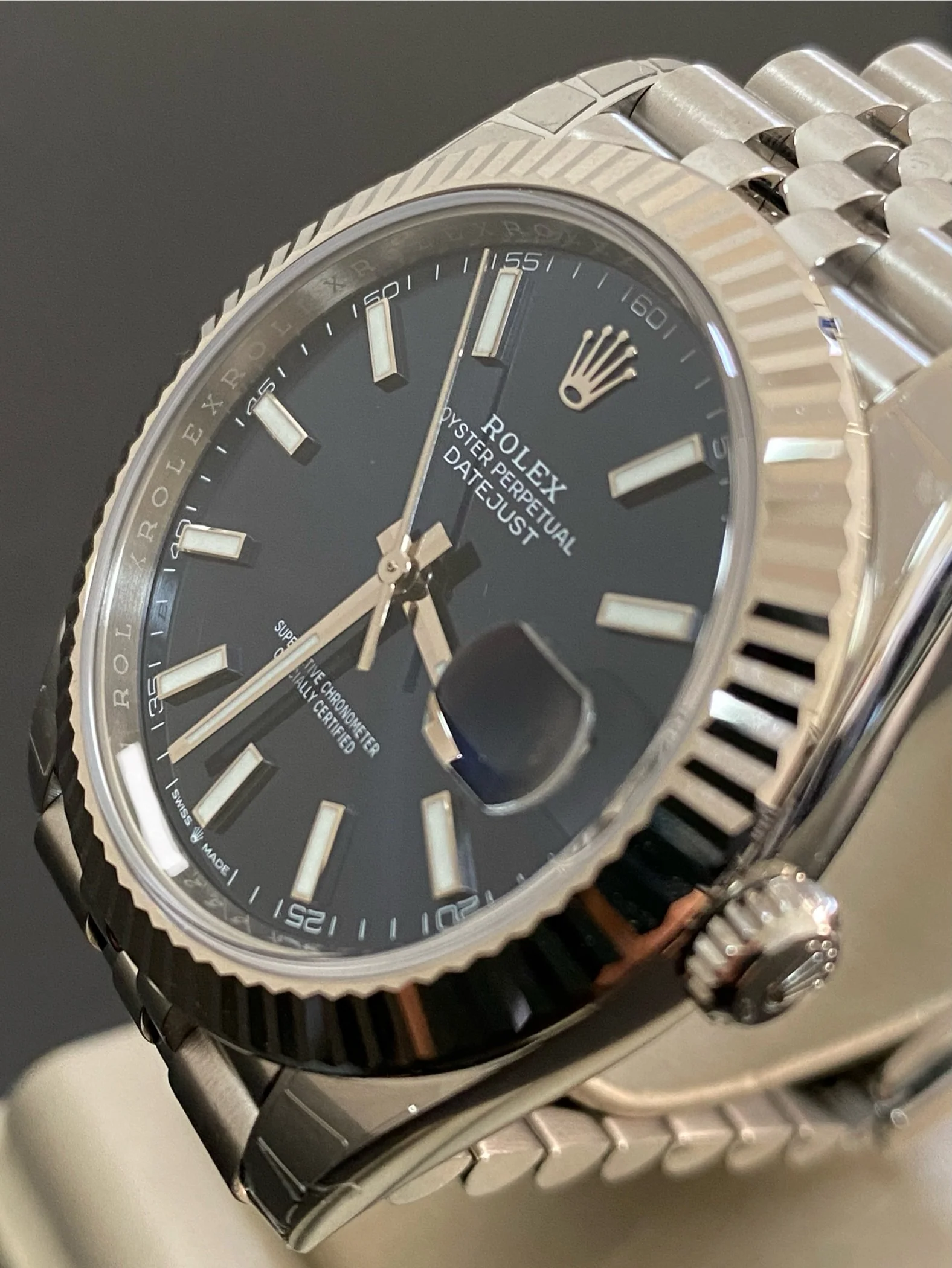 Rolex Steel and White Gold Datejust 41 - 2024 - Fluted Bezel - Blue Index Dial - Jubilee Bracelet - 126334 *COMPLETE SET*