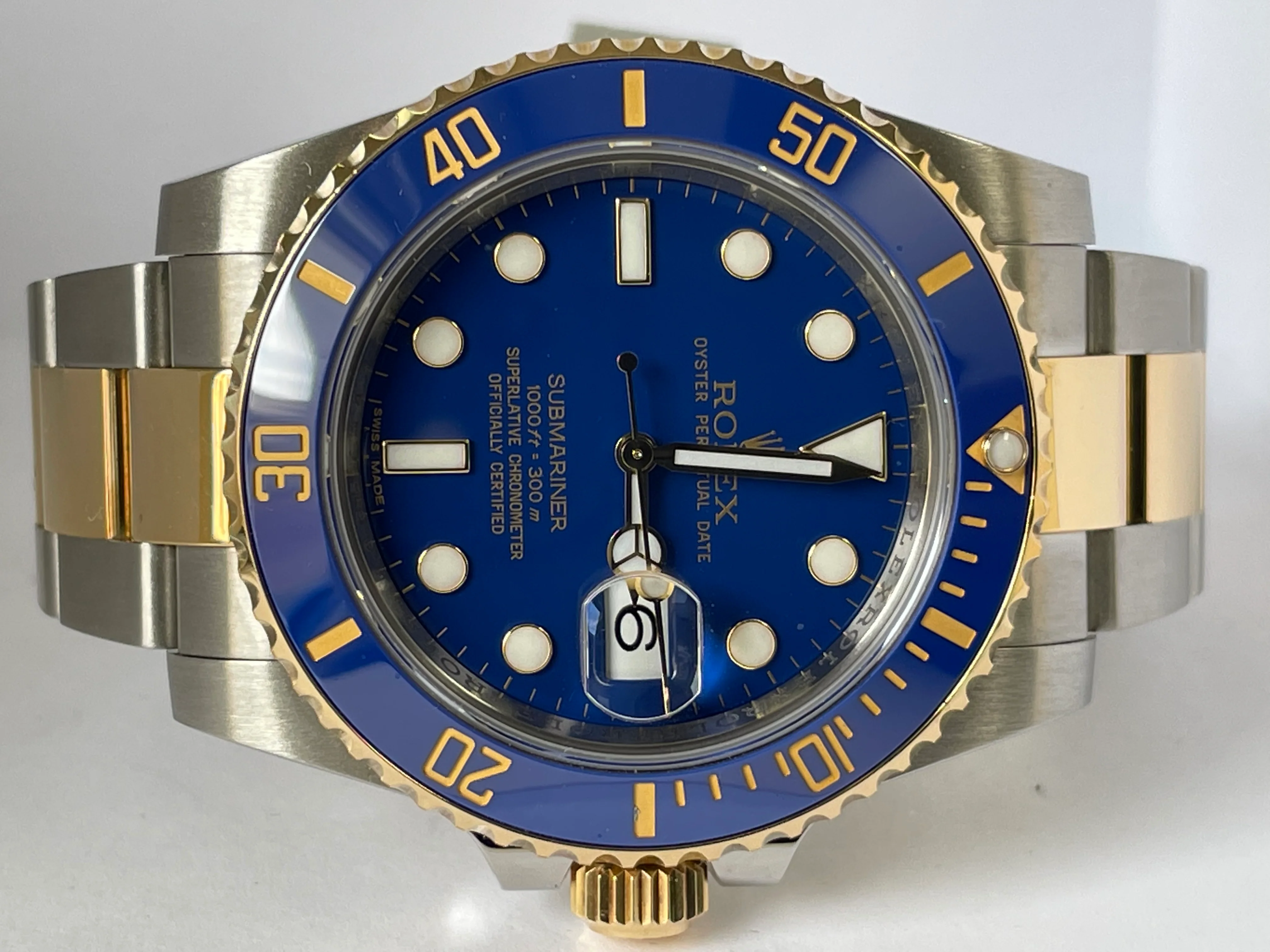Rolex Steel and Gold Submariner Date - G Serial - Flat Blue Dial - 116613LB