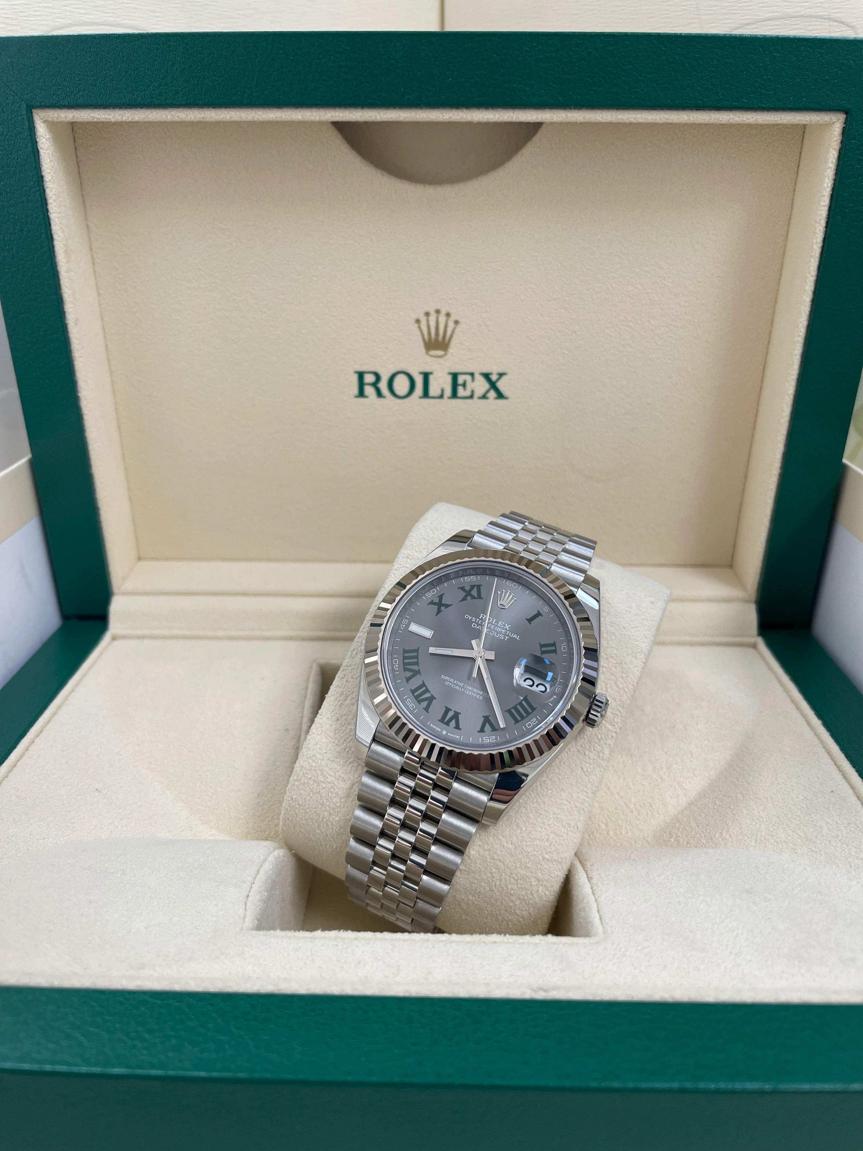 Rolex Steel and White Gold Datejust 41 - 2023 - Fluted Bezel - 