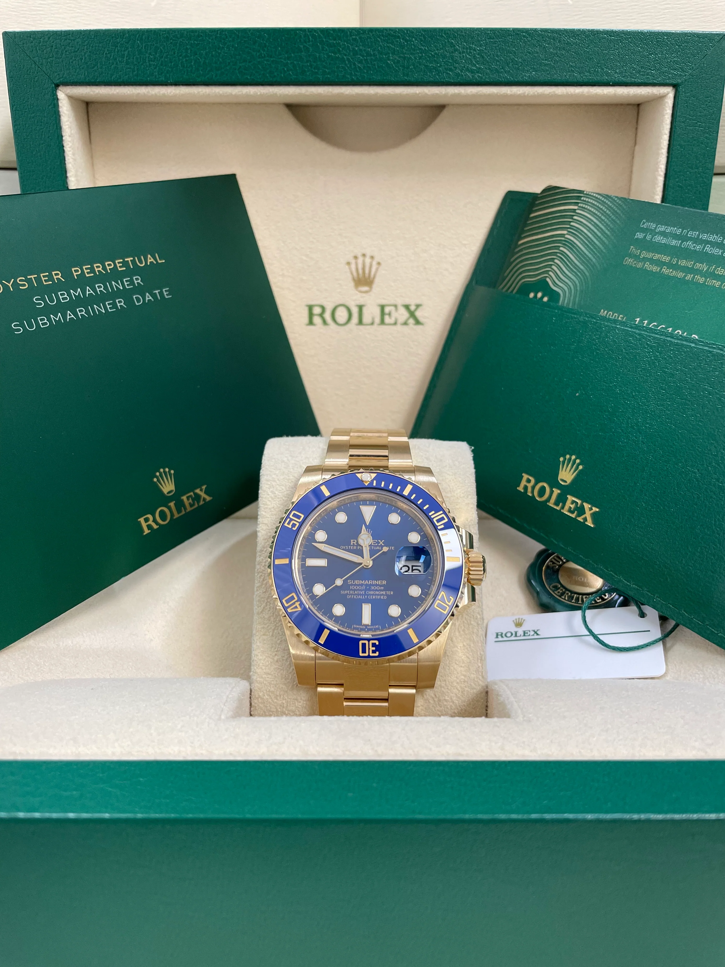 Rolex Yellow Gold Submariner Date - 2020 - Blue Bezel - Blue Dial - 116618LB