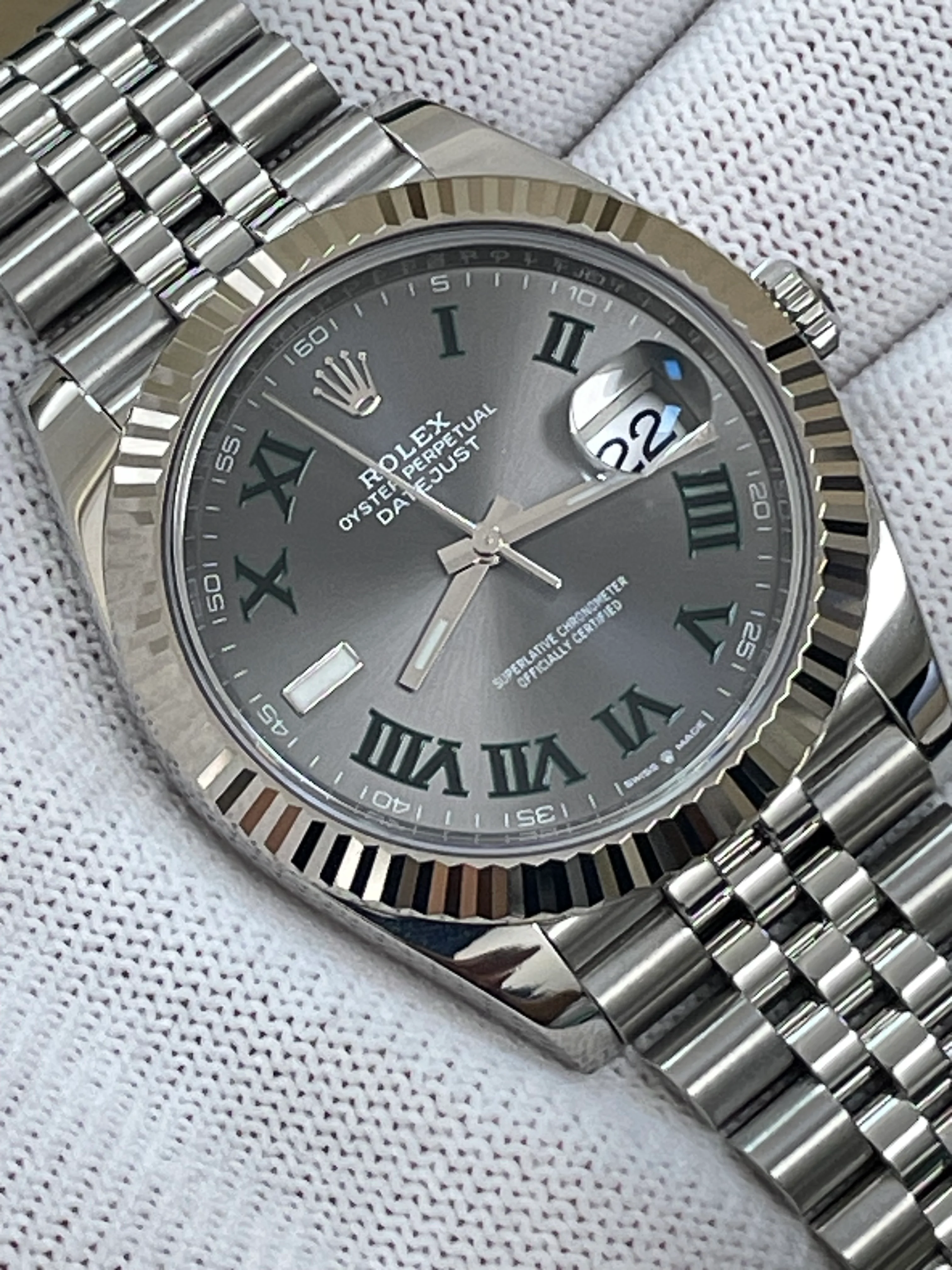 Rolex Steel and White Gold Datejust 41 - 2023 - Fluted Bezel - 