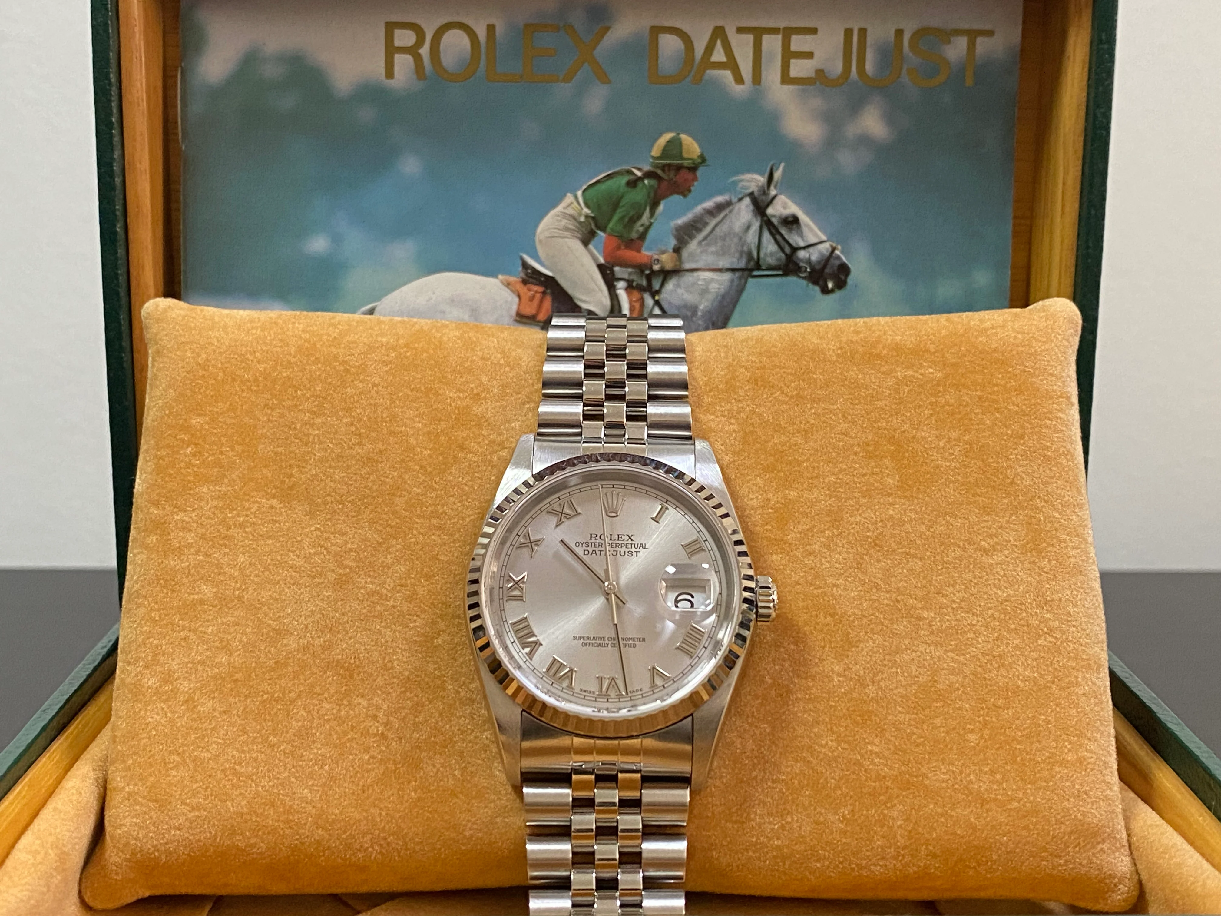 Rolex Steel Datejust 36 - Y Serial - Fluted Bezel - Rhodium Roman Dial - Jubilee Bracelet - 16234
