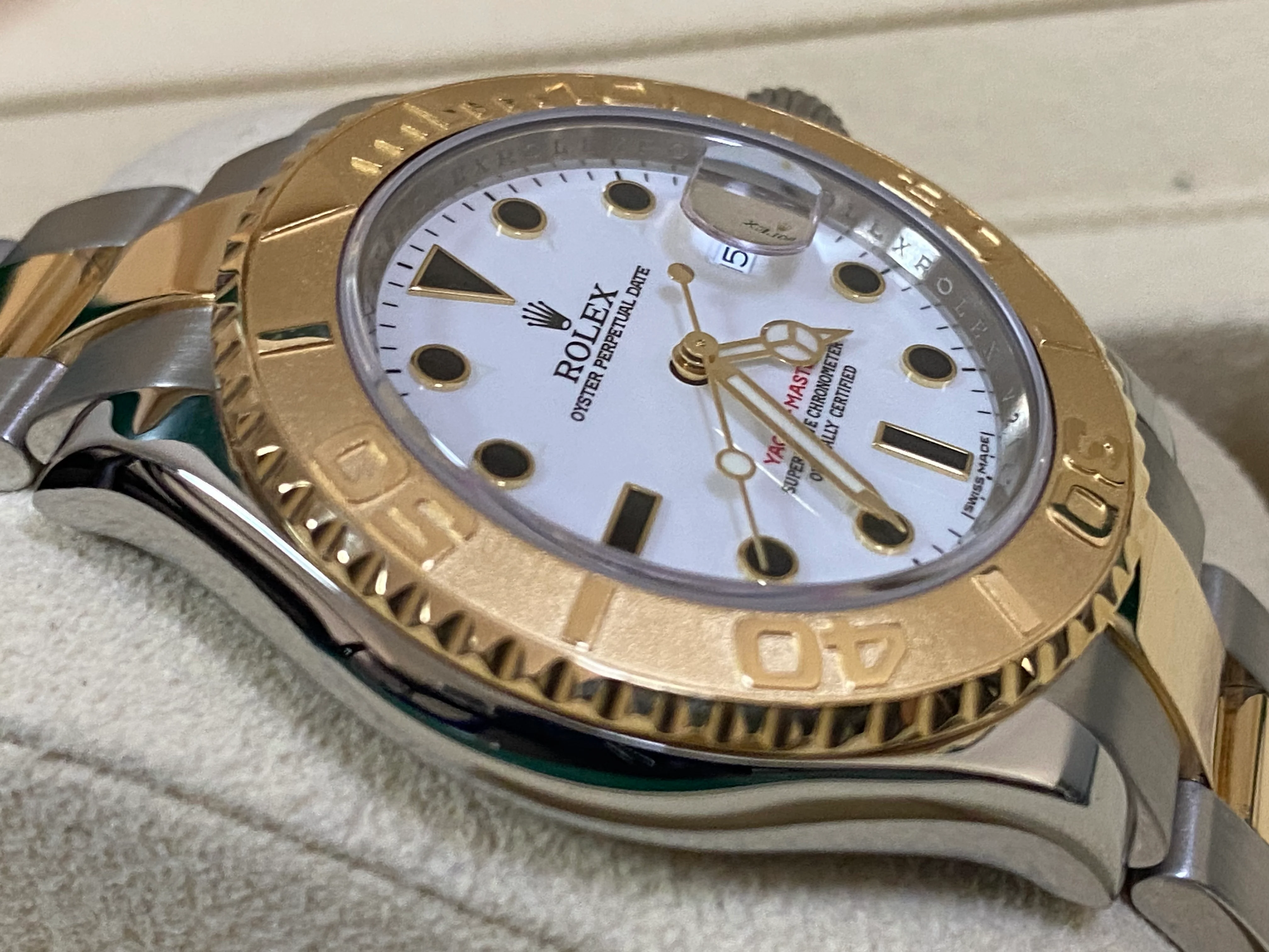 Rolex Steel and Yellow Gold Yacht-Master 40 - V Serial - White Dial - 16623