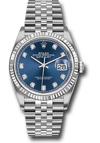Rolex Steel Datejust 36 - 2024 - Fluted Bezel - Blue Diamond Dial - Jubilee Bracelet - 126234 *FULL SET*