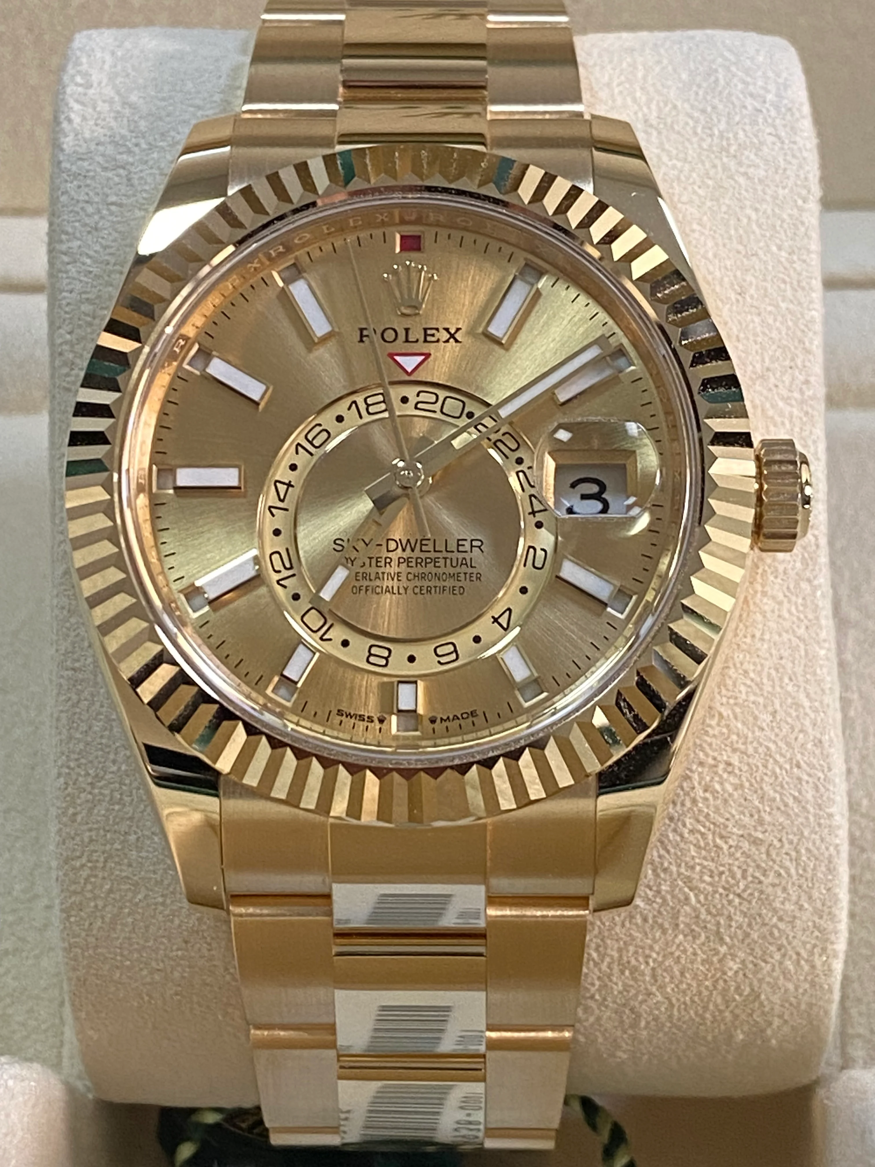 Rolex Yellow Gold Sky-Dweller - 2023 - Champagne Index Dial - Oyster Bracelet - 336938