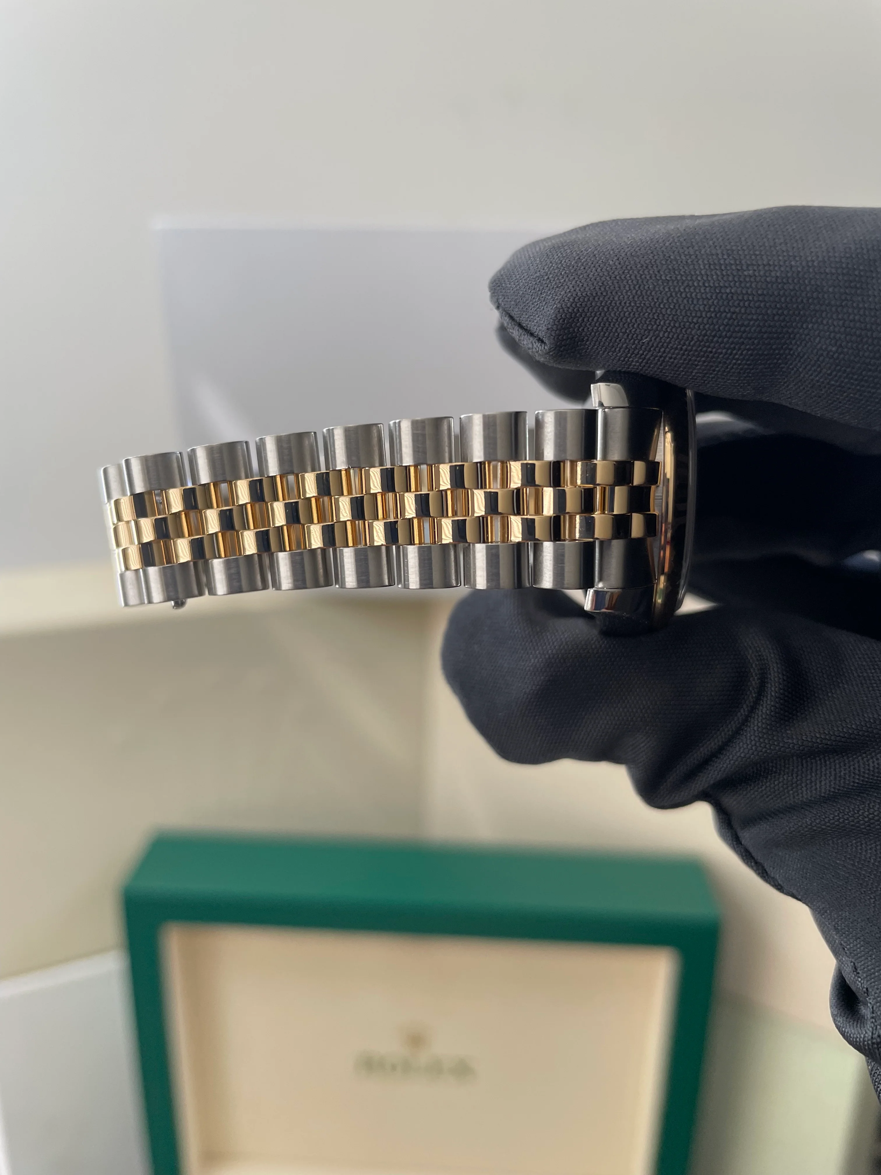 Rolex Steel and Yellow Gold Datejust 31 - 2016 - Fluted Bezel - Black Index Dial - Jubilee Bracelet - 178273