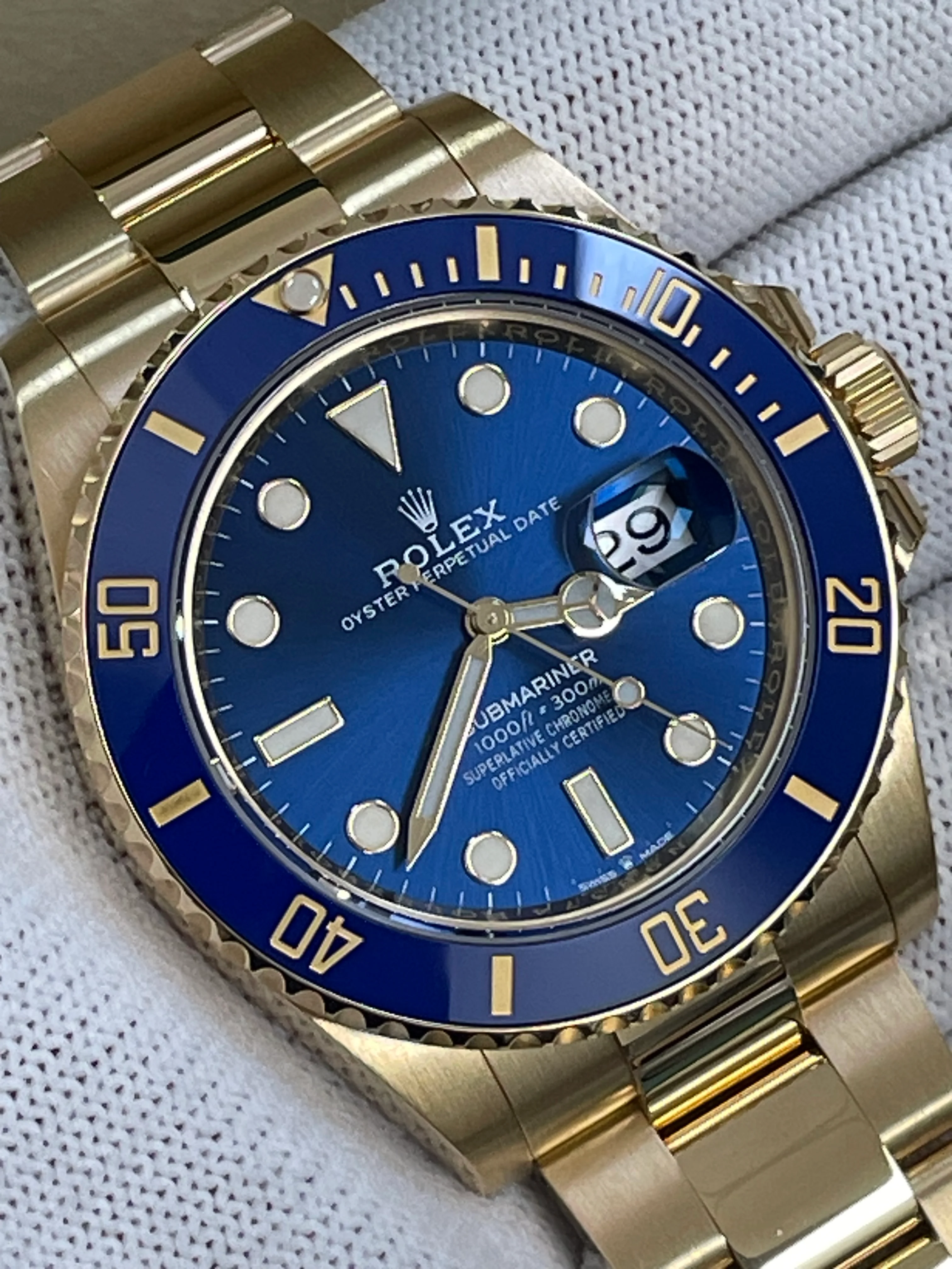 Rolex Yellow Gold Submariner Date - 2023 - Blue Bezel - Blue Dial - 126618LB