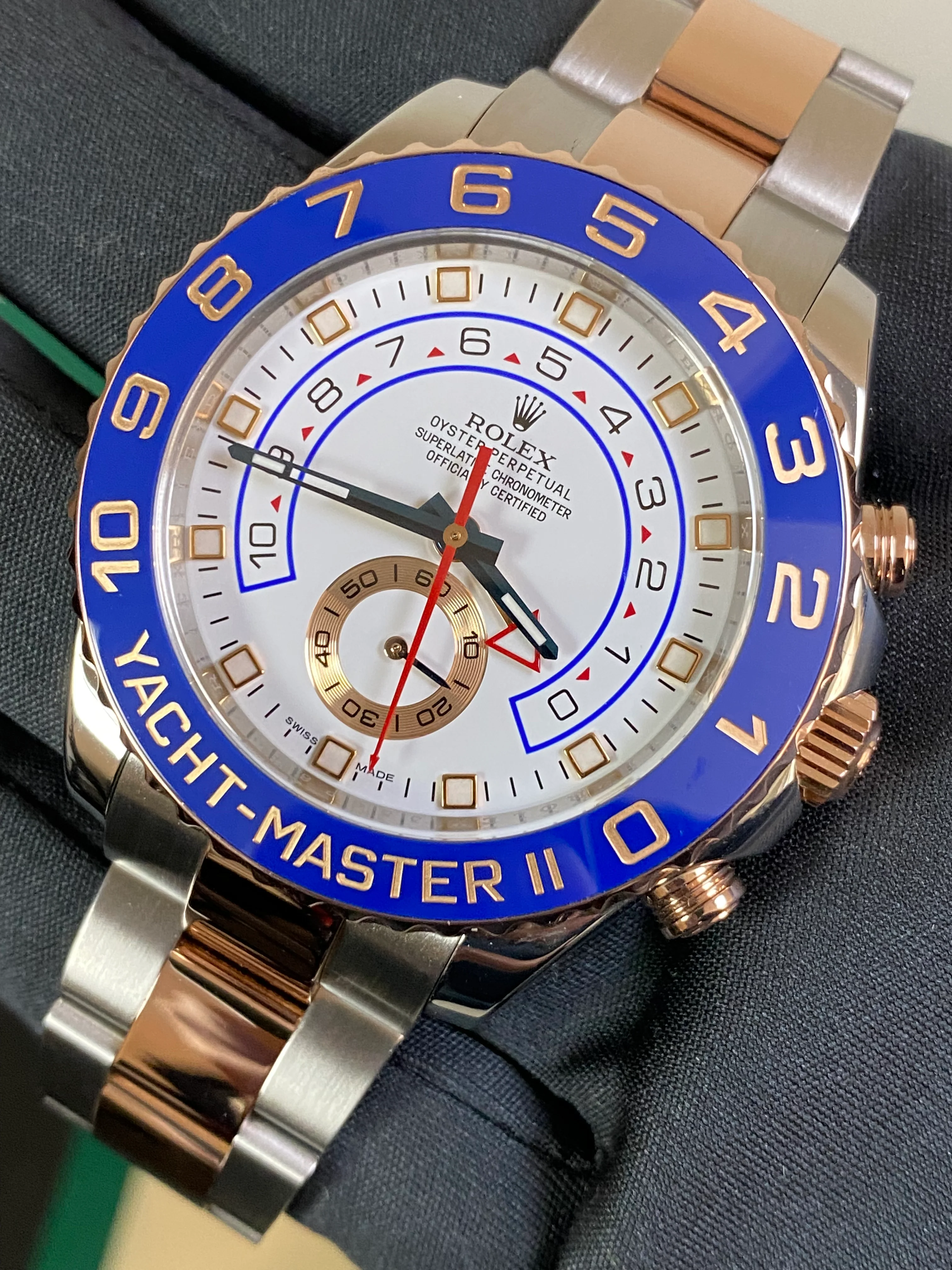 Rolex Steel and Everose Gold Yacht-Master II - 2017 - White Dial - 116681