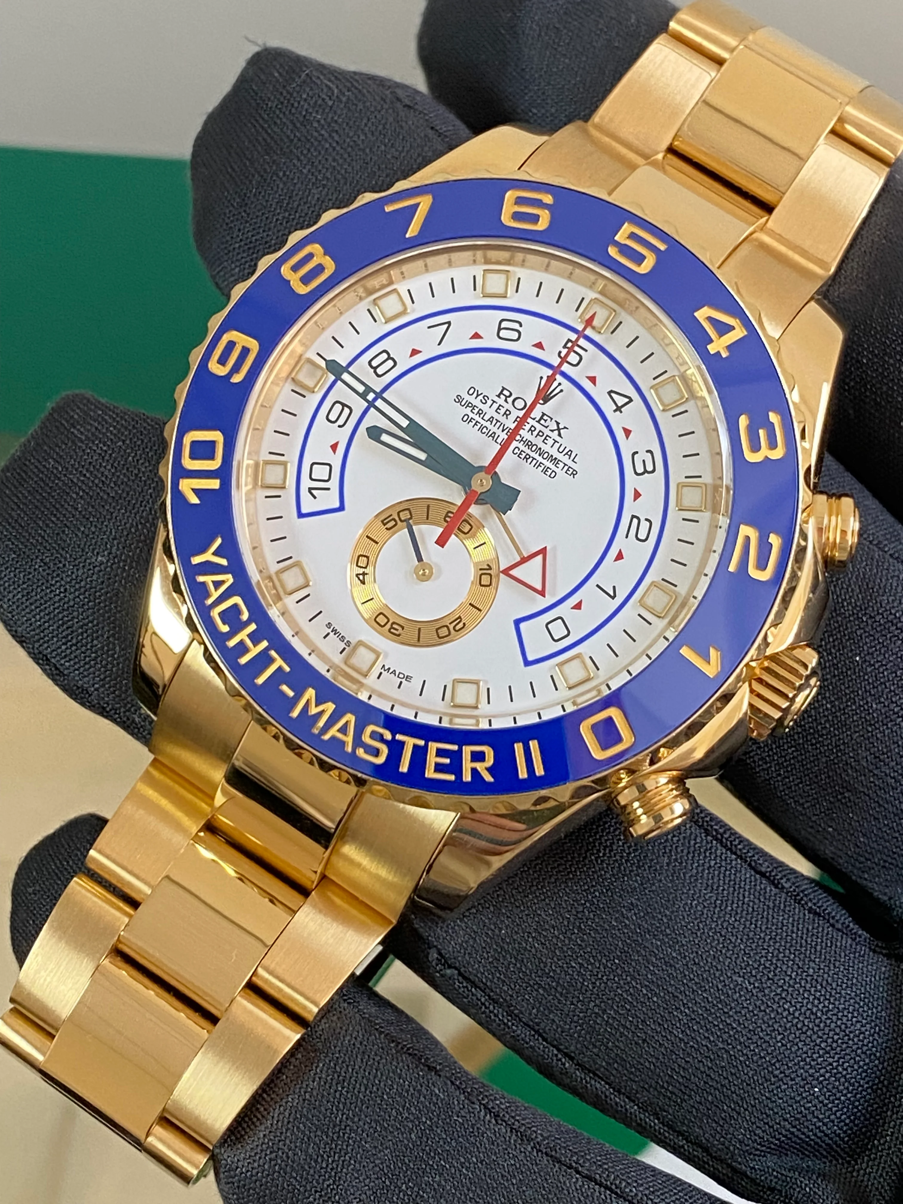 Rolex Yellow Gold Yacht-Master II - 2018 - White Dial - 116688 *UNPOLISHED*