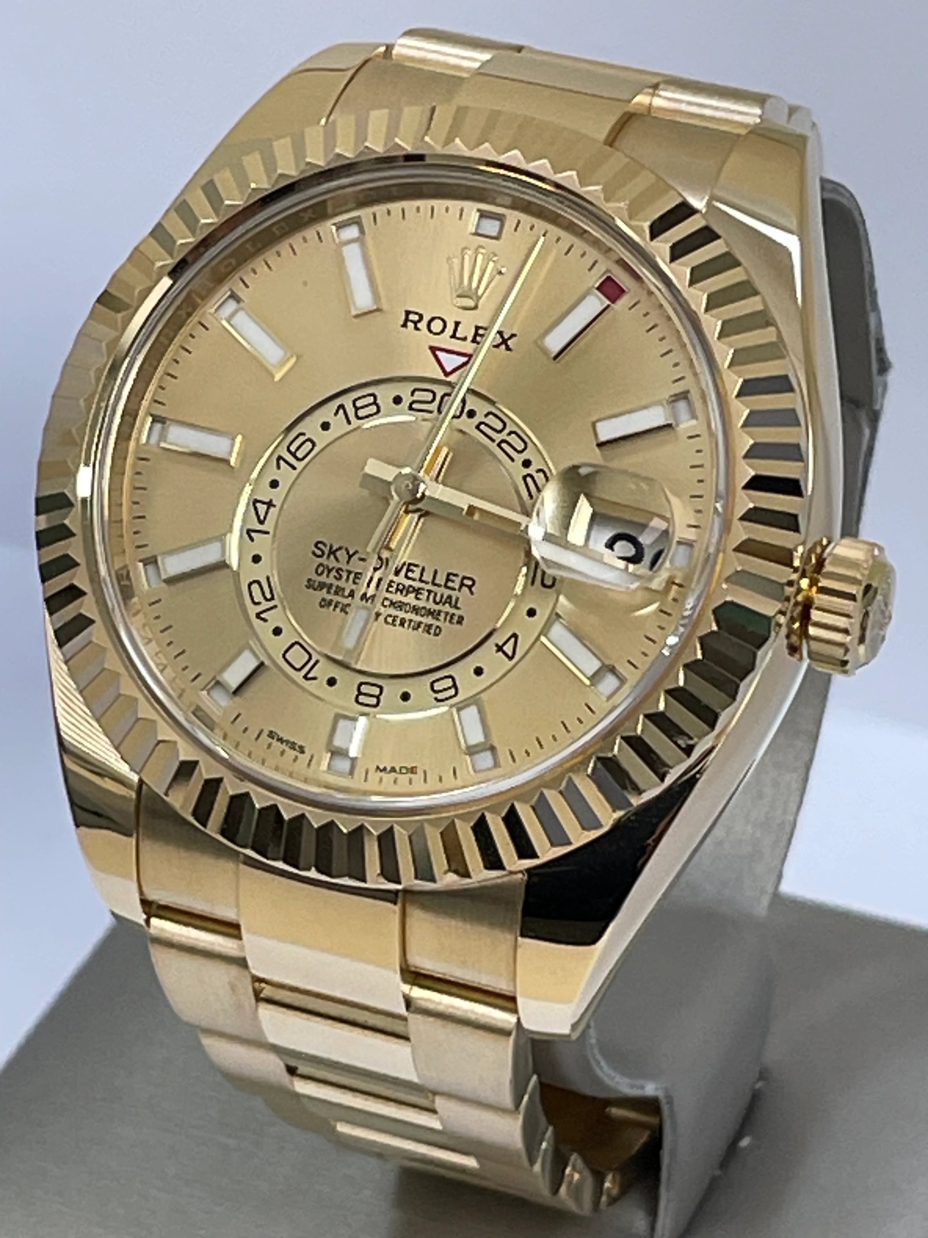 Rolex Yellow Gold Sky-Dweller - 2023 - Champagne Index Dial - Oyster Bracelet - 326938