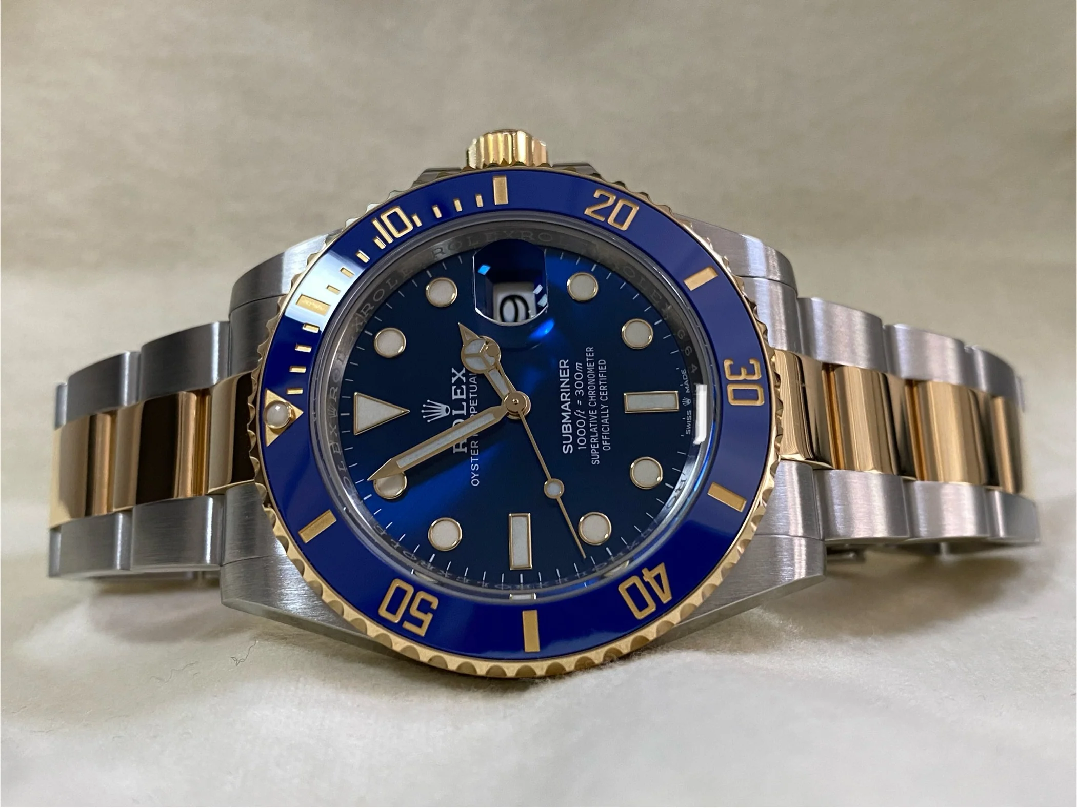 Rolex Steel and Yellow Gold Submariner Date - Blue Bezel - Blue Dial - 126613LB